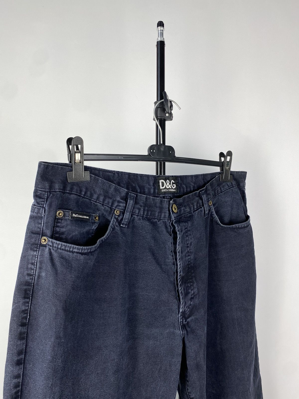 Dolce & Gabbana Dolce & Gabbana Double BIG LOGO Faded Black Denim Pants Size US 37 - 5 Thumbnail
