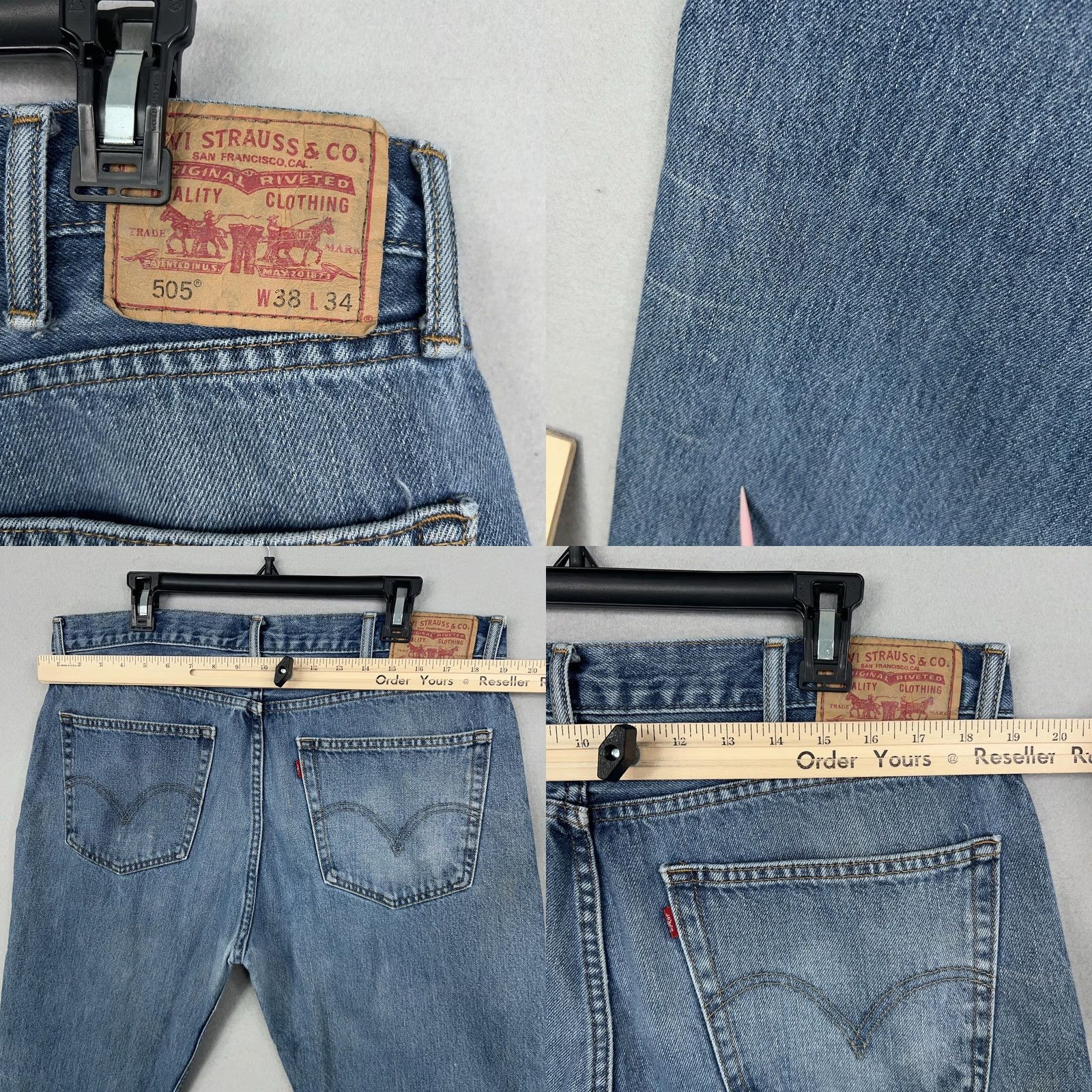 Levi's Levi's Jeans Mens 38x34 Blue Straight Fit Denim 505 Classic 5-Pocket Zip Fly Regular Waist 34 Inseam Mens Jeans Size US 38 / EU 54 - 9 Thumbnail