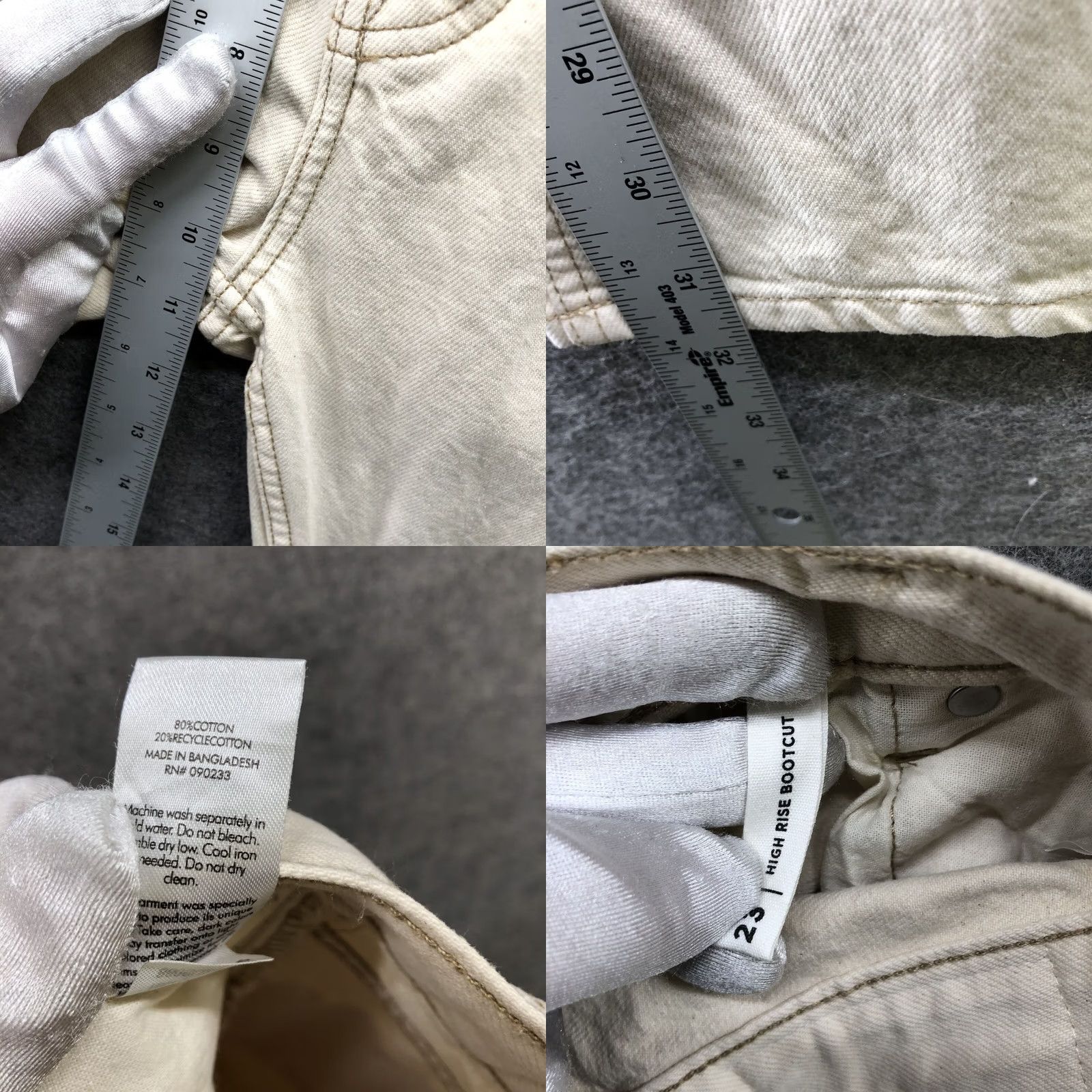 Pacsun Pacsun High Rise Boot Jeans Womens Size 23 Beige Cream Button Fly Cotton Denim Jeans Boots Size 40" / US 18 - 8 Thumbnail