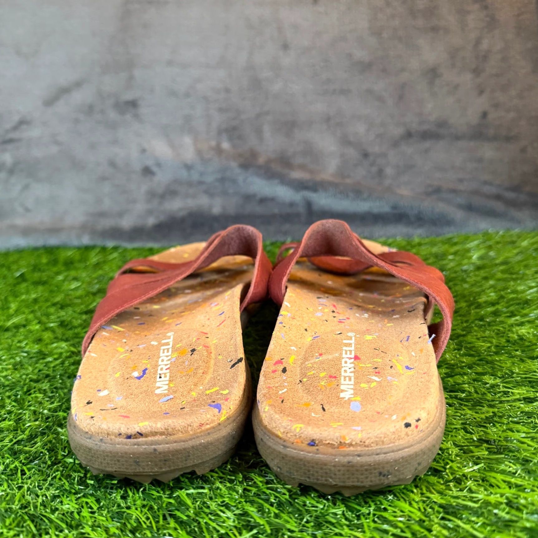 Merrell Merrell Juno Strap Slide Sandals Womens 10 Merlot Red Leather Cork Rubber Casual Travel Size US 10 / IT 40 - 7 Thumbnail