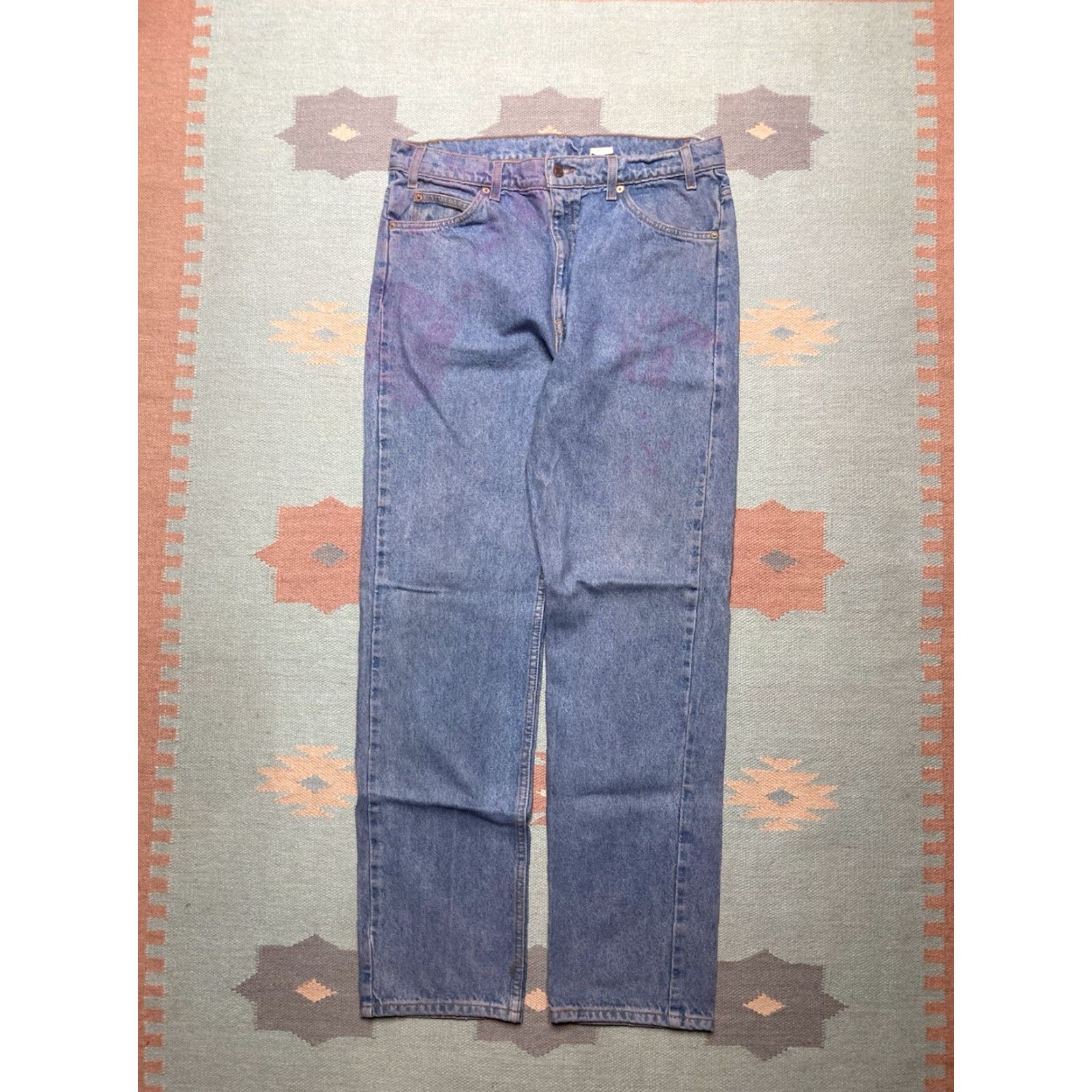 Levi's VINTAGE Levi’s 505 Jeans Straight Regular Fit Light Wash 35x33 Orange Tab Men Jeans Size US 35 - 7 Thumbnail