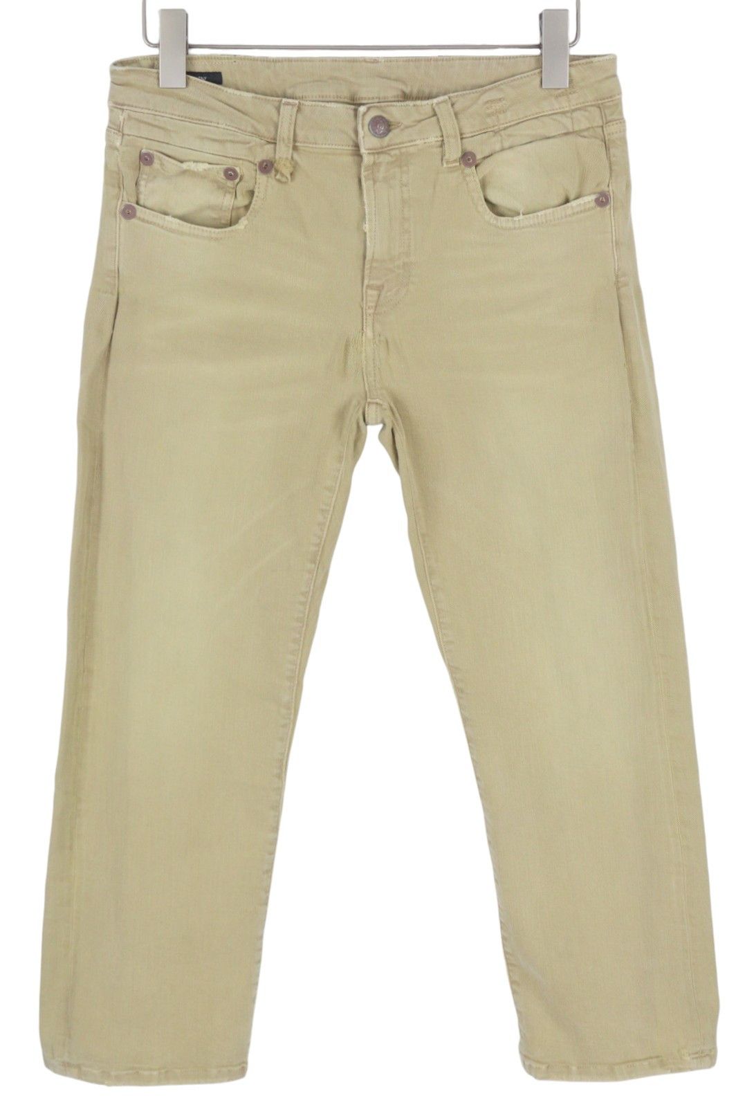 R13 BOY STRAIGHT 30 Khaki Stretch Faded Ankle Casual 86284 Size 30" / US 8 / IT 44 - 3 Thumbnail