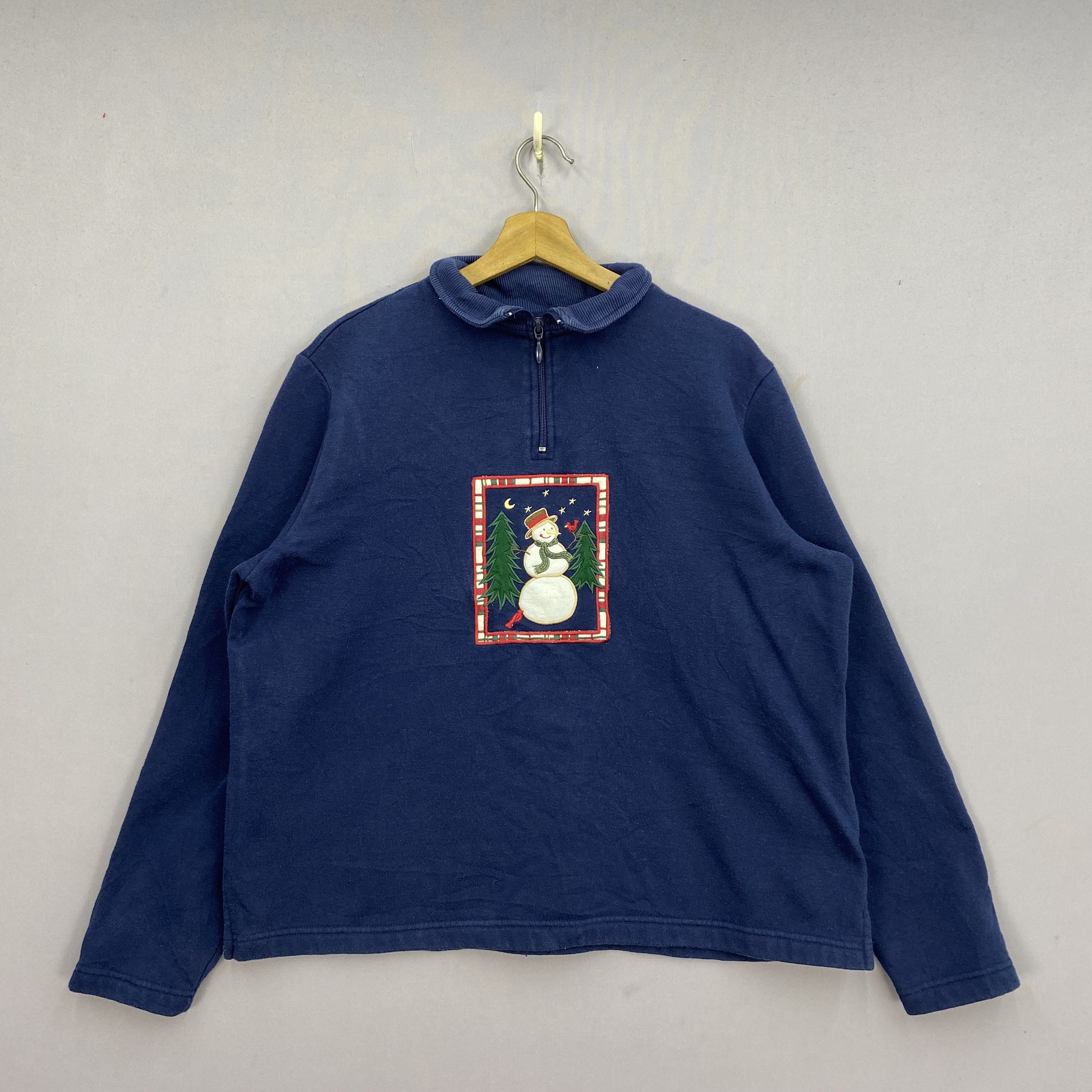 Vintage Vintage 90s Snowman Christmas Sweater Sweatshirt Pullover Size US L / EU 52-54 / 3 - 1 Thumbnail