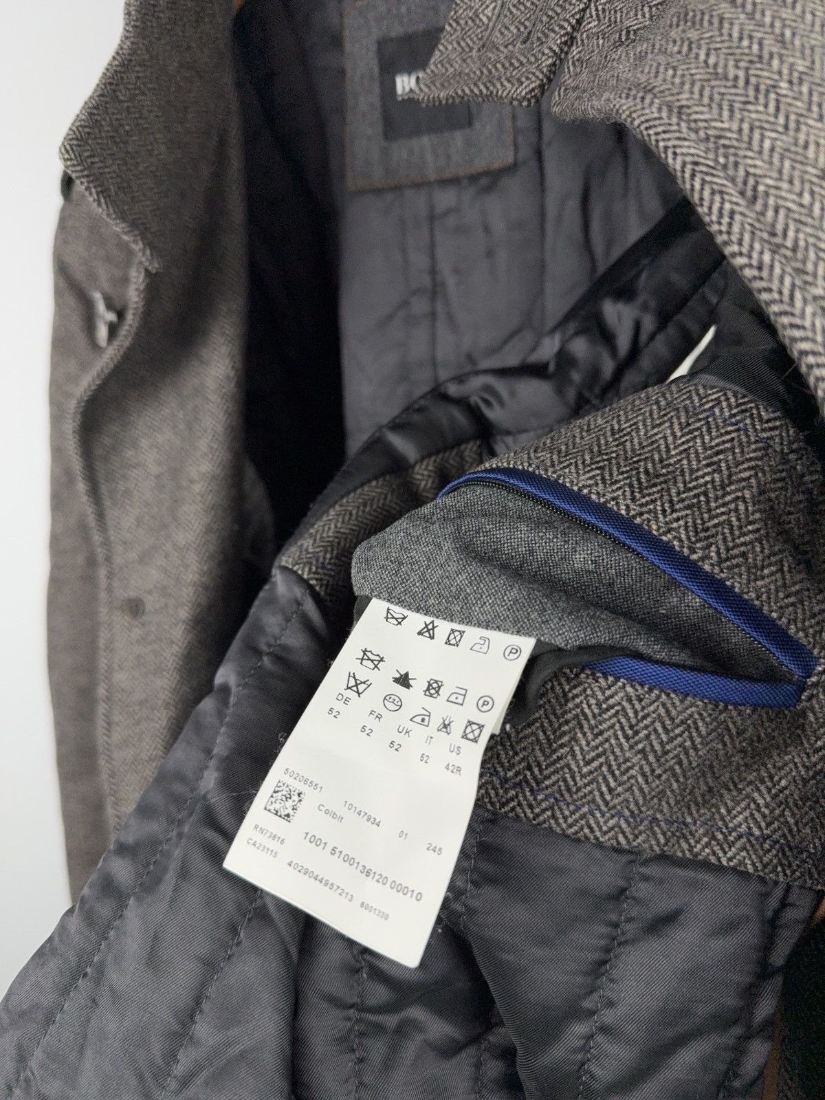 Hugo Boss Luxury 00s Hugo Boss Herringbone Field Jacket Grey Wool Size US L / EU 52-54 / 3 - 18 Thumbnail