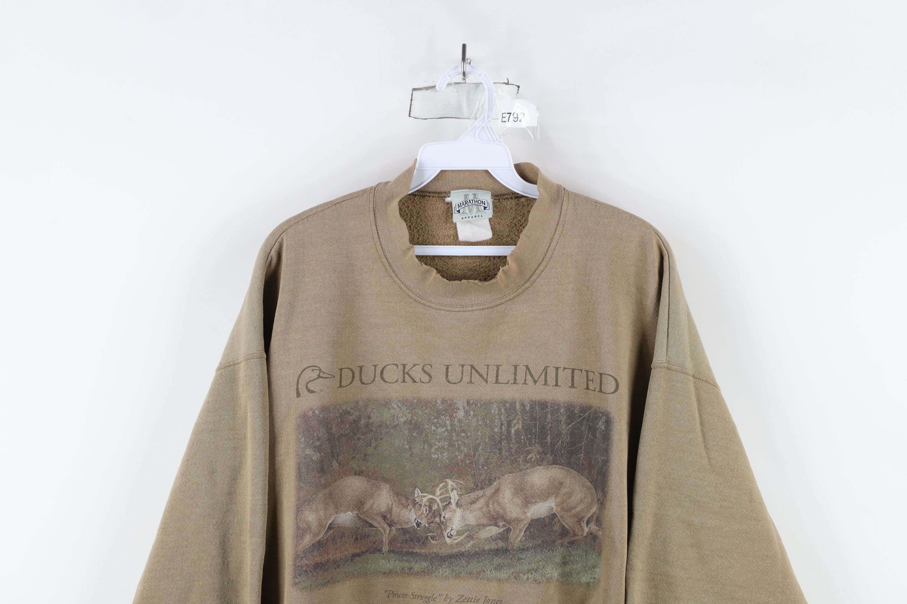 Vintage Vintage 90s Ducks Unlimited Spell Out Deer Buck Sweatshirt Size US XL / EU 56 / 4 - 2 Thumbnail