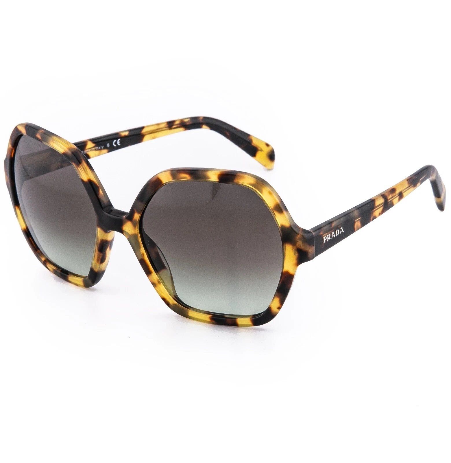 Prada PRADA SOFT POP 06S Geometric Sunglasses Brown Havana SPR06S Size ONE SIZE - 8 Thumbnail