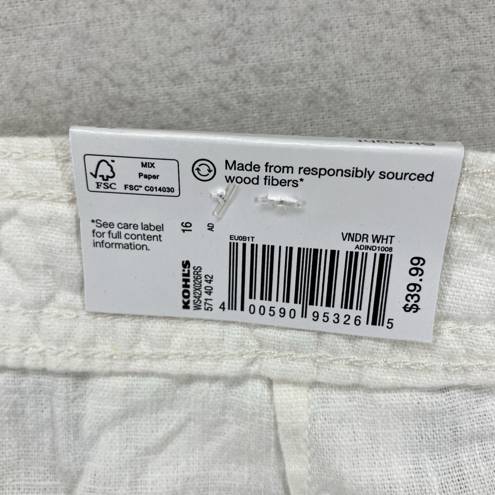 Vintage Women's Linen Cotton Blend Pants Cargo 16 NWT Mid Rise Straight Wide White Size 38" / US 16 / IT 52 - 5 Thumbnail