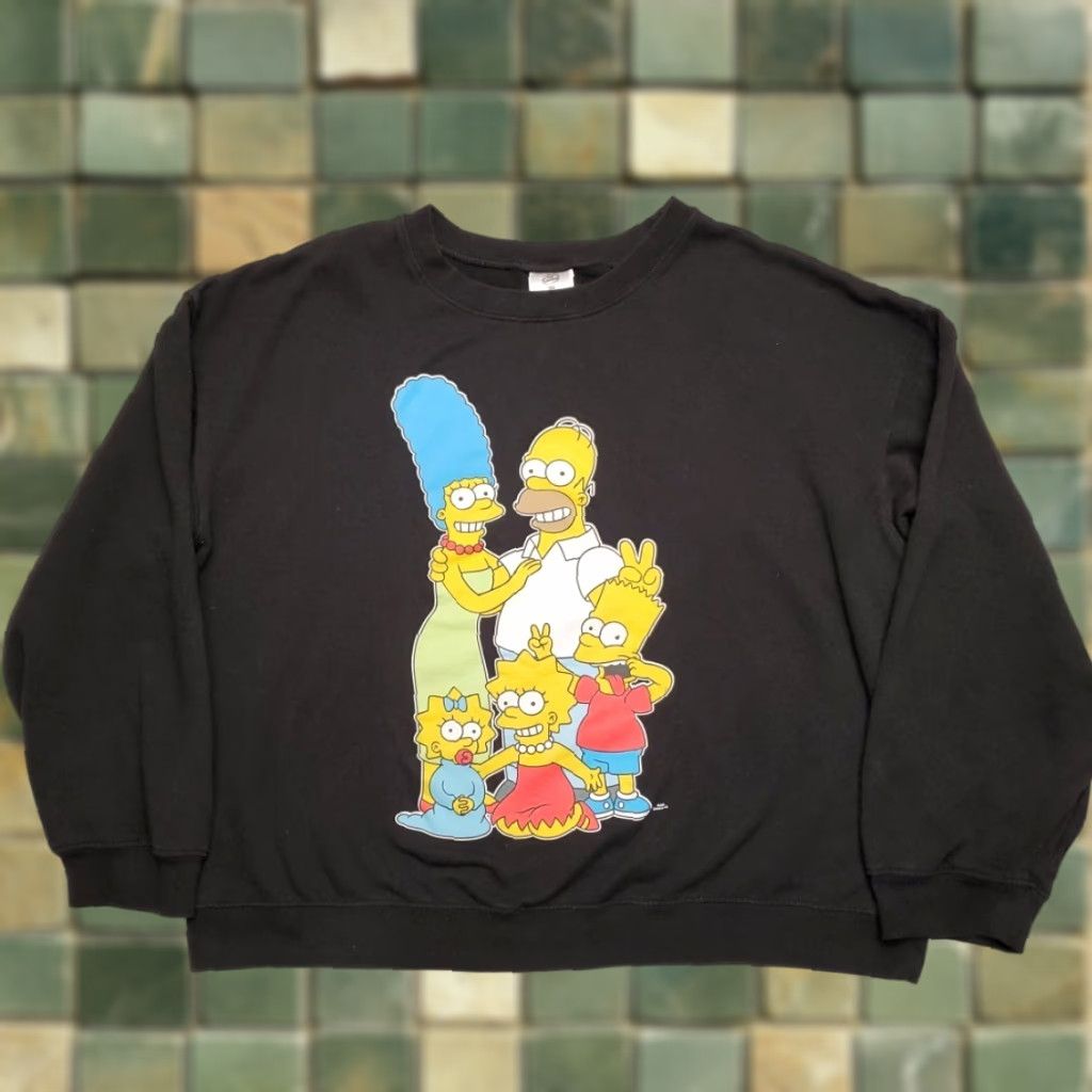 Vintage The Simpsons Sweatshirt Womens 3XL Black Crewneck Cartoon TV Matt Groening Squared Crew Neck Sweatshirt Size XXL / US 16-18 / IT 52-54 - 1 Thumbnail