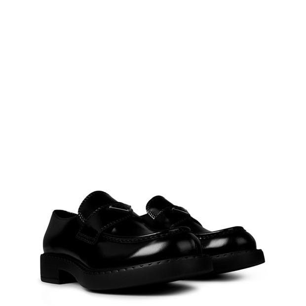 Prada Men'S Chocolate Leather Loafers Size US 9 / EU 42 - 4 Thumbnail