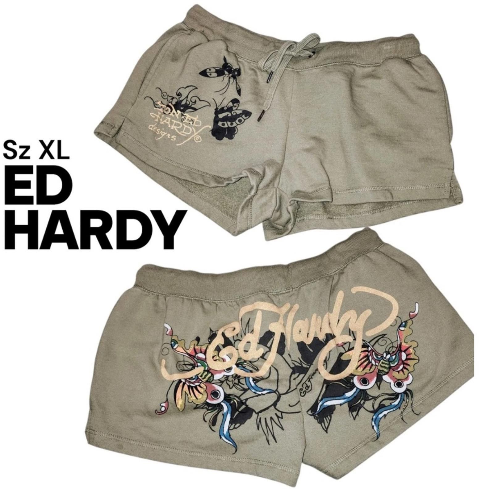 Ed Hardy Ed Hardy Tan Graphic Print Shorts Size 40" / US 18 - 1 Preview