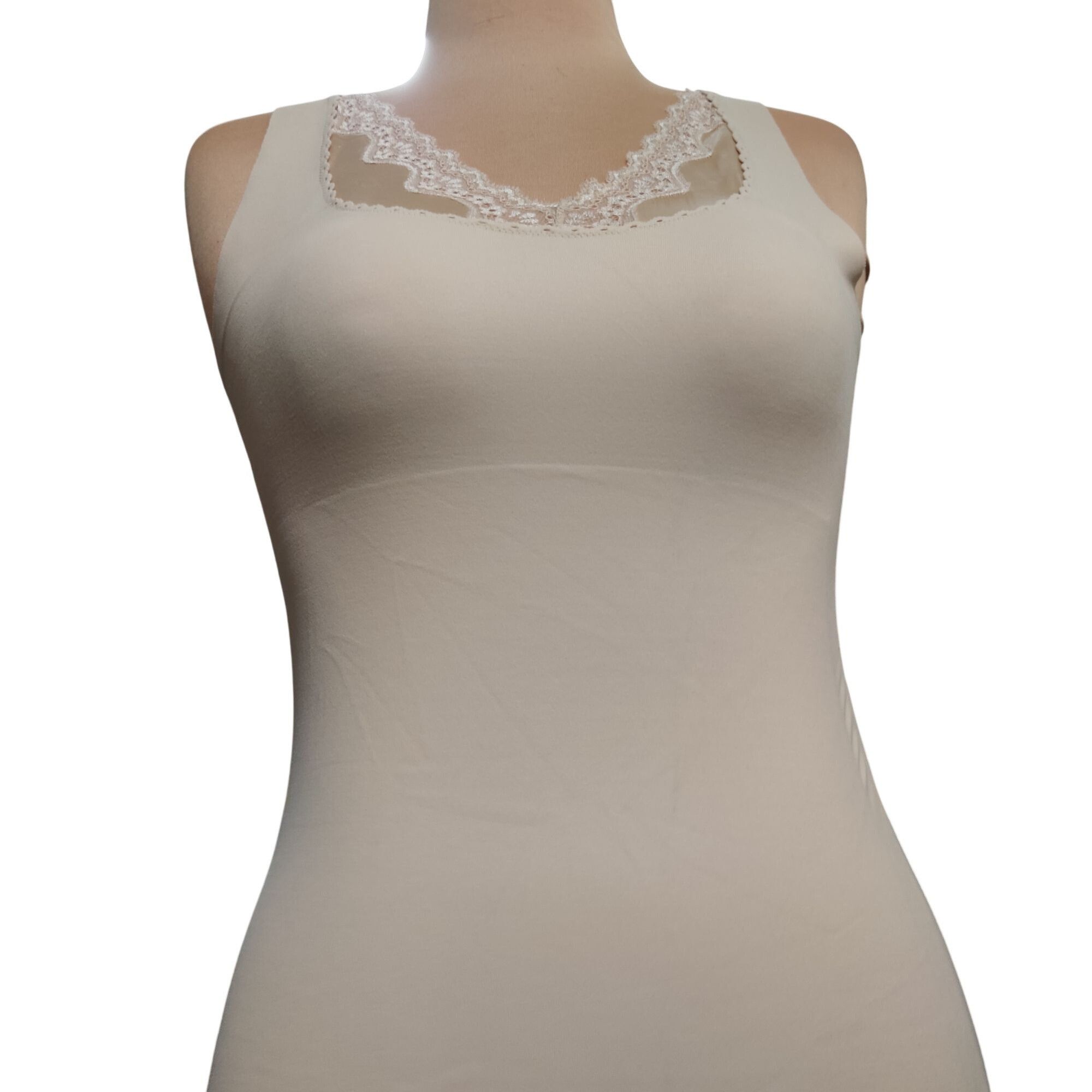 Other Sonic Slimmers L Womens Shaping Tank Top Beige Lace Trim Com Size ONE SIZE - 9 Thumbnail