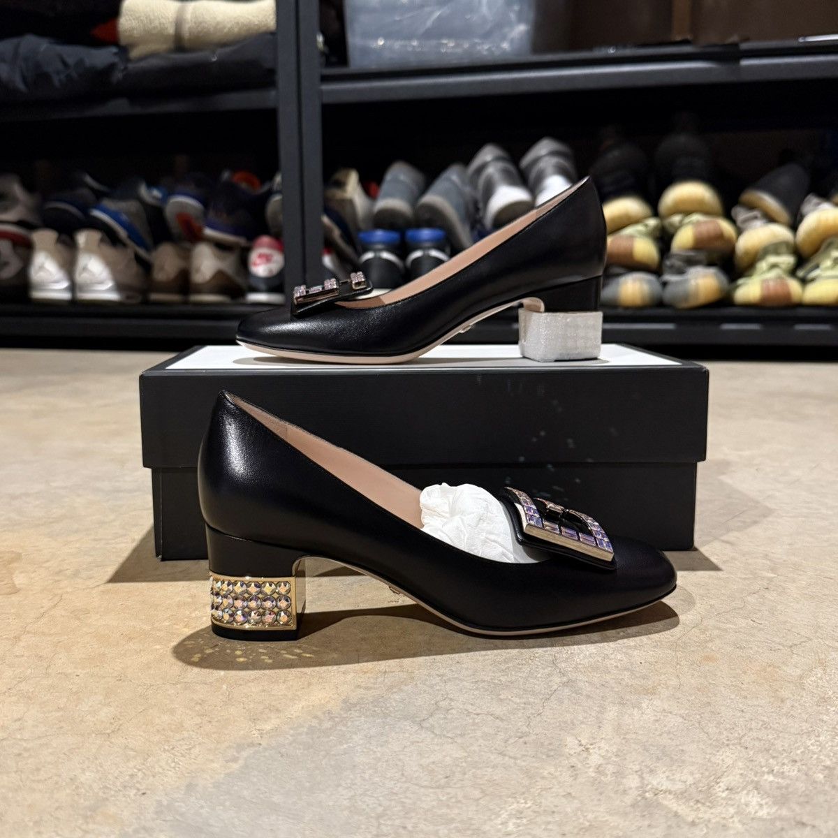 Gucci Brand New Gucci Madeleine Crystal G Leather Pump Heels EU 35 Size US 5 / IT 35 - 1 Thumbnail