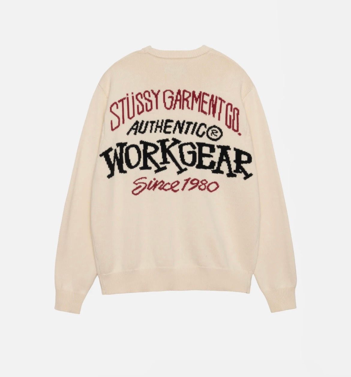 Vintage Stussy Authentic Workgear Sweater Natural | Grailed