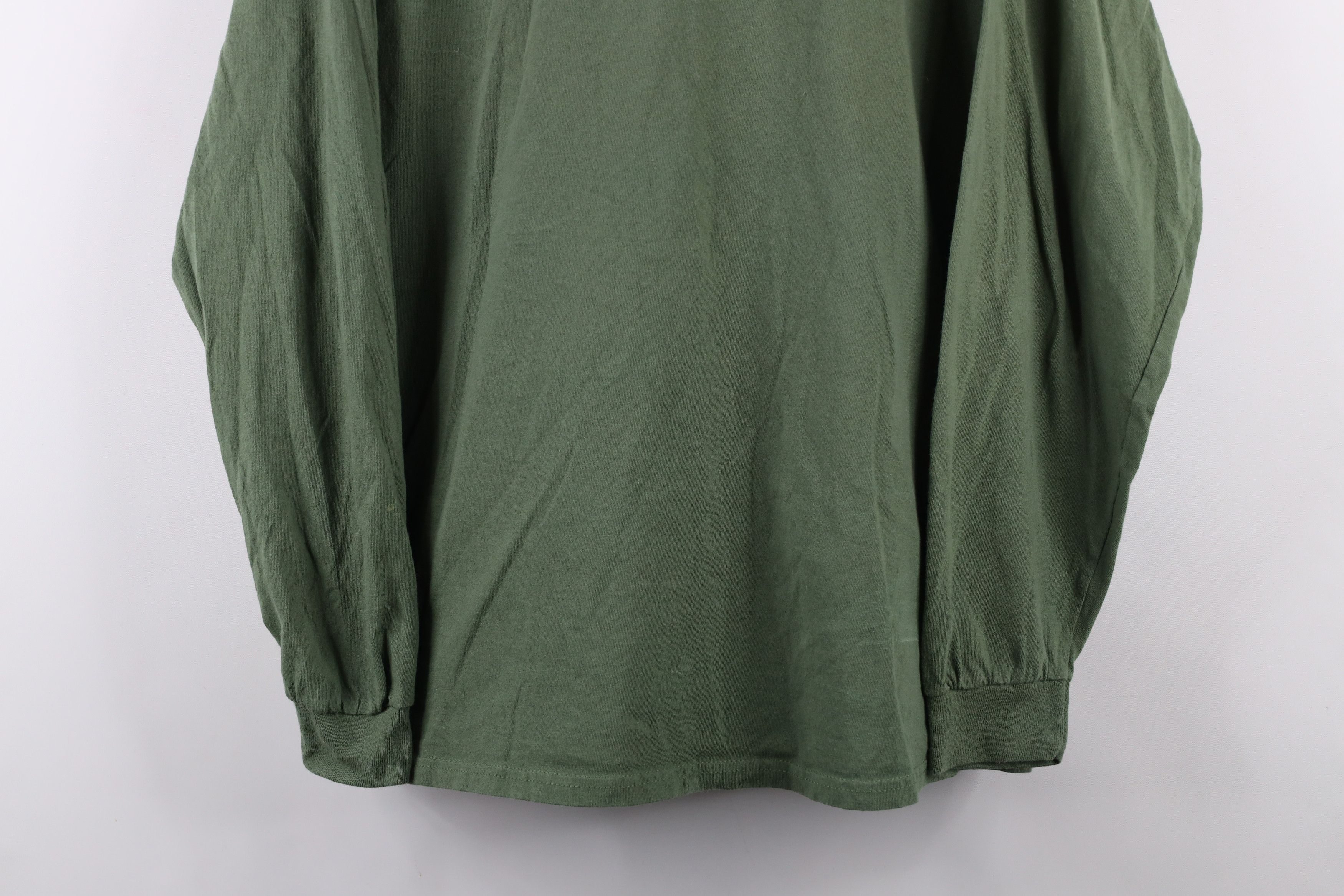 Vintage Vintage 90s Streetwear Long Sleeve T-Shirt Green Cotton Size US XL / EU 56 / 4 - 3 Thumbnail