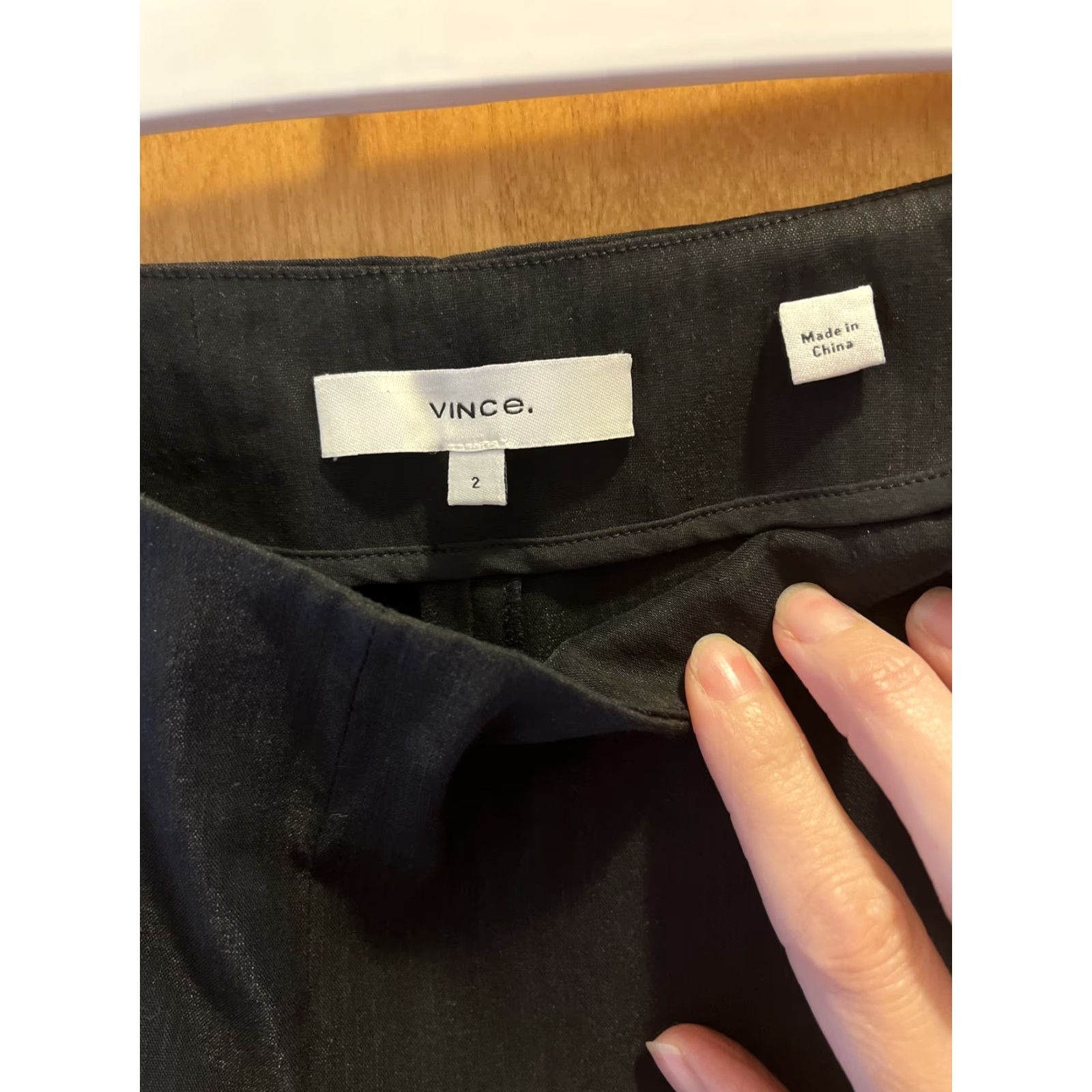 Vince Vince Womens Pants Black Linen Blend Cropped Wide-Leg 24" Inseam Size 2 Pockets Modern City Preppy Size 26" / US 2 / IT 38 - 4 Thumbnail
