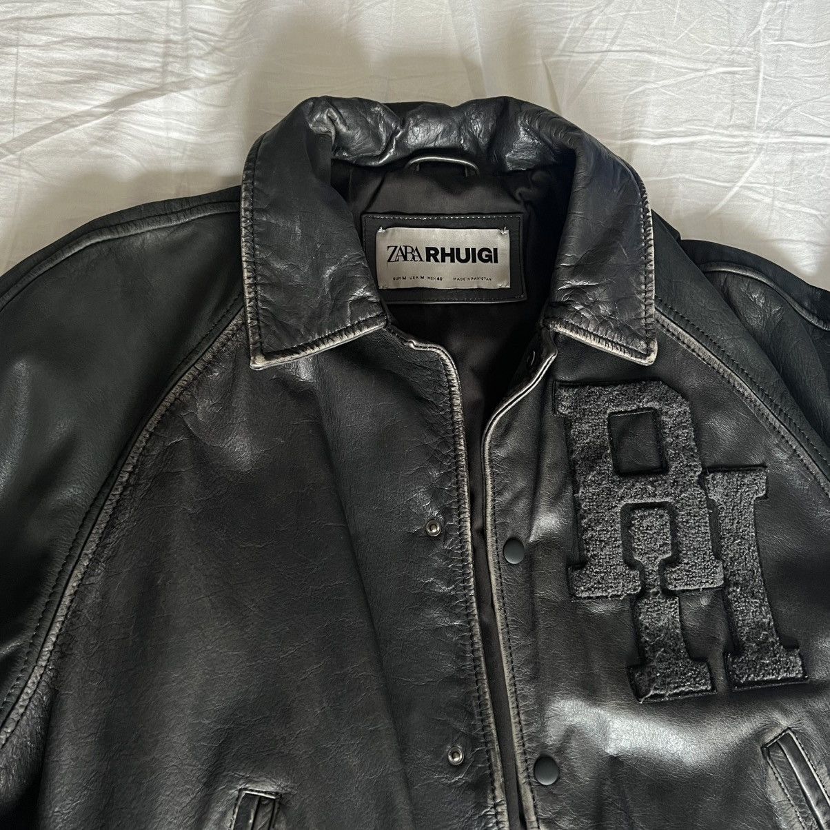 Rhude Rhude x Zara Leather Vintage Varsity Jacket Size US M / EU 48-50 / 2 - 3 Thumbnail