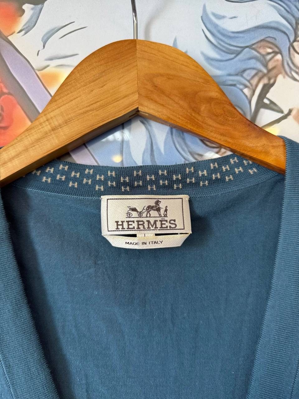 Hermes HERMES COTTON CARDIGAN BLUE SIZE LARGE Size US L / EU 52-54 / 3 - 3 Thumbnail