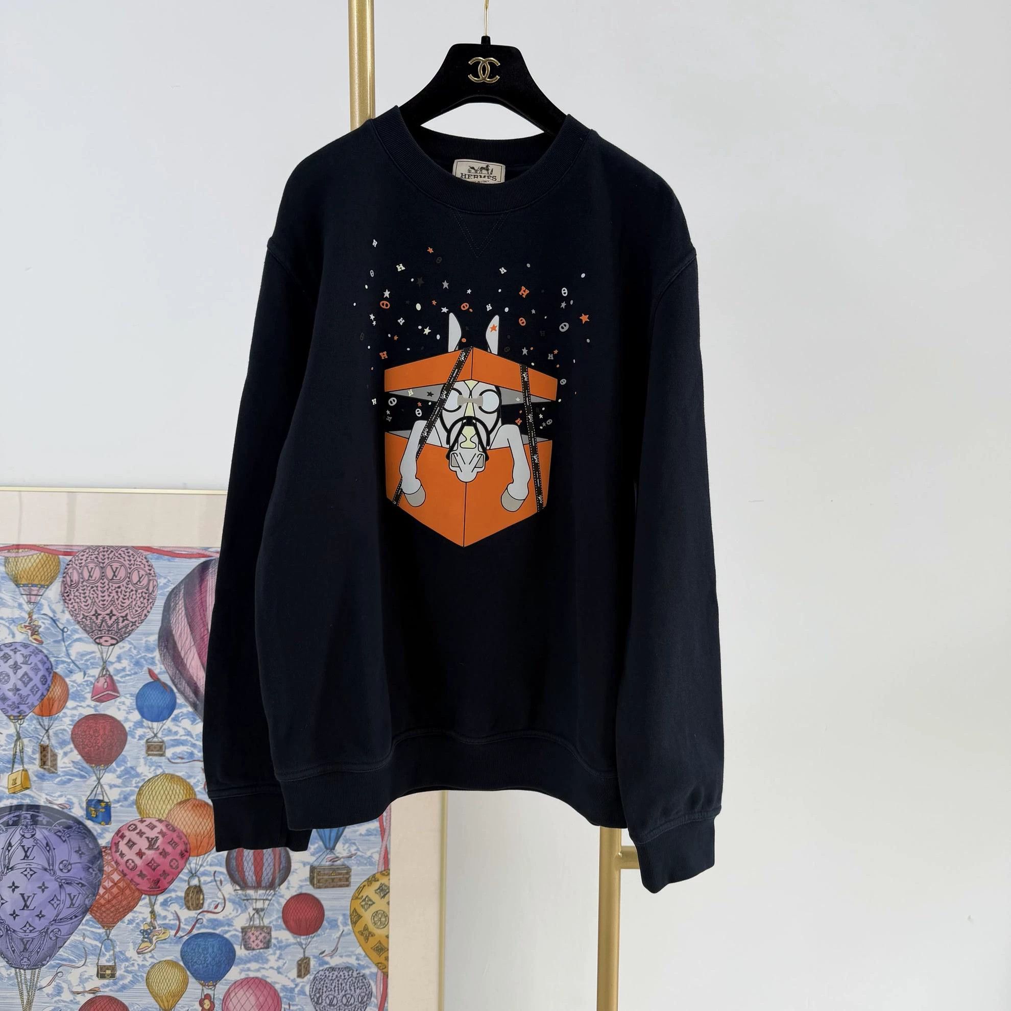 Hermes HERMES Printed Crewneck Sweatshirt XL 3101 Size XL / US 12-14 / IT 48-50 - 1 Thumbnail