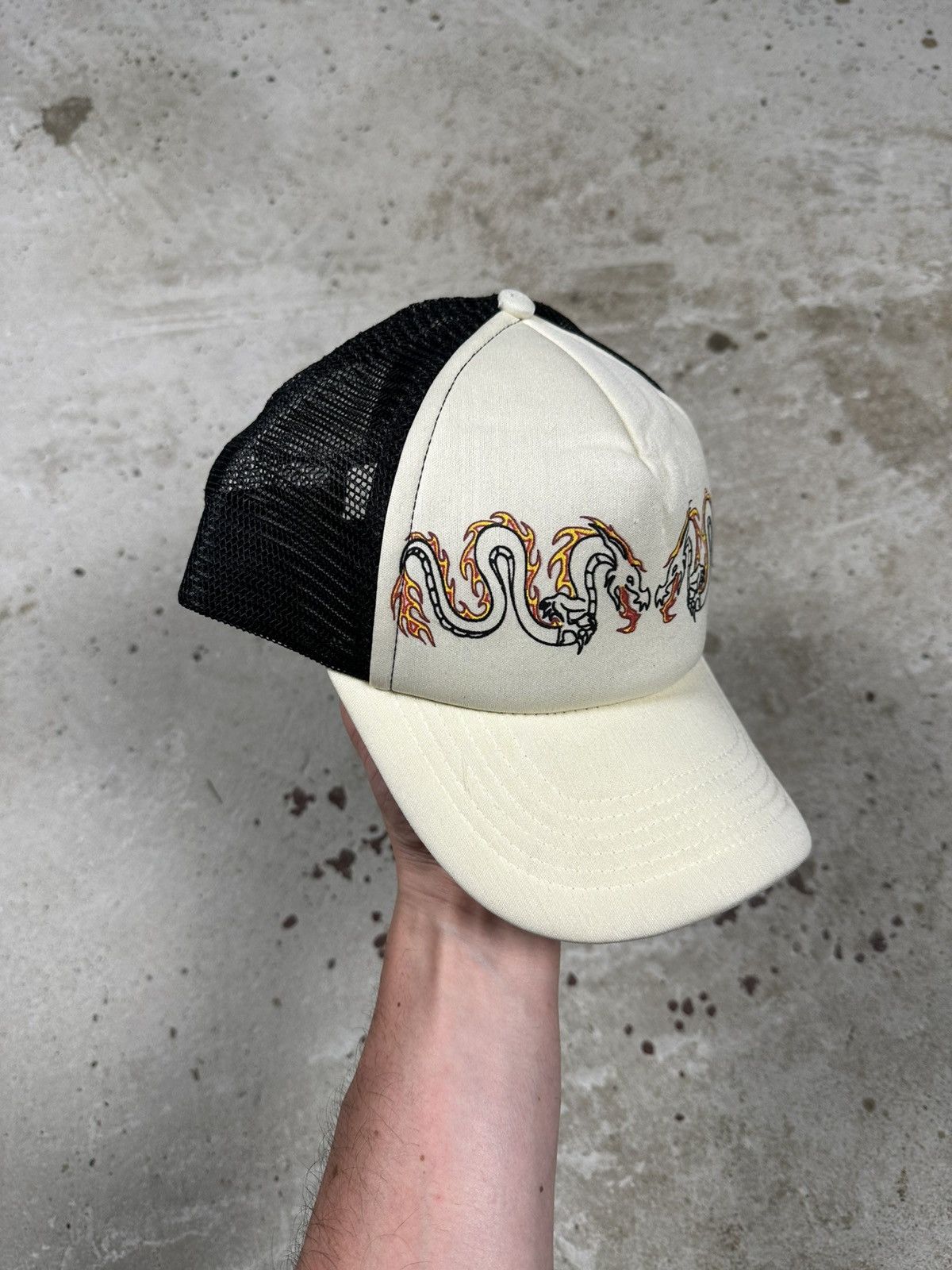 Japanese Brand Vintage Y2K Japanese Dragon Trucker Flame Hat Cap Size ONE SIZE - 3 Thumbnail