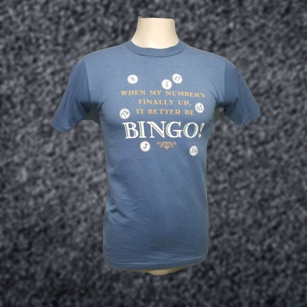 Jerzees VINTAGE Jerzees 90s Humor Graphic Bingo Number T-Shirt Adult Small Blue Mens Size US S / EU 44-46 / 1 - 1 Thumbnail
