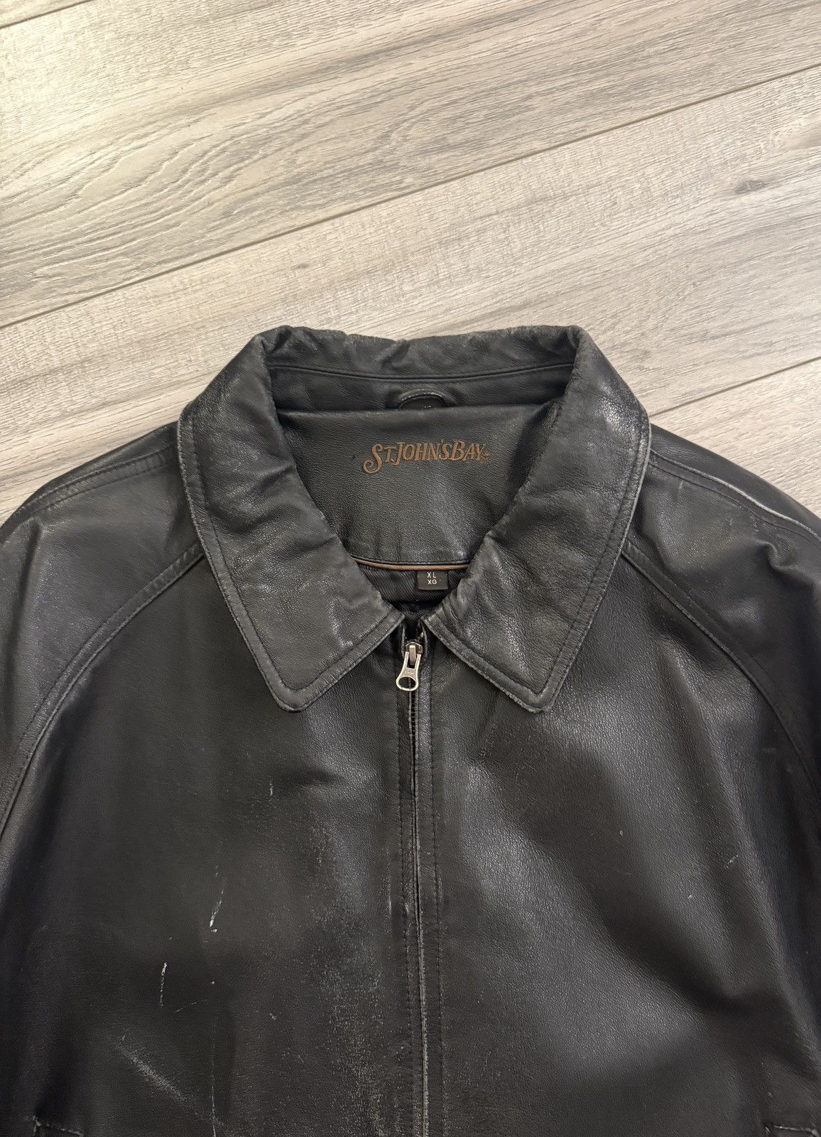St. Johns Bay Genuine Leather Black Jacket Size US XL / EU 56 / 4 - 2 Thumbnail