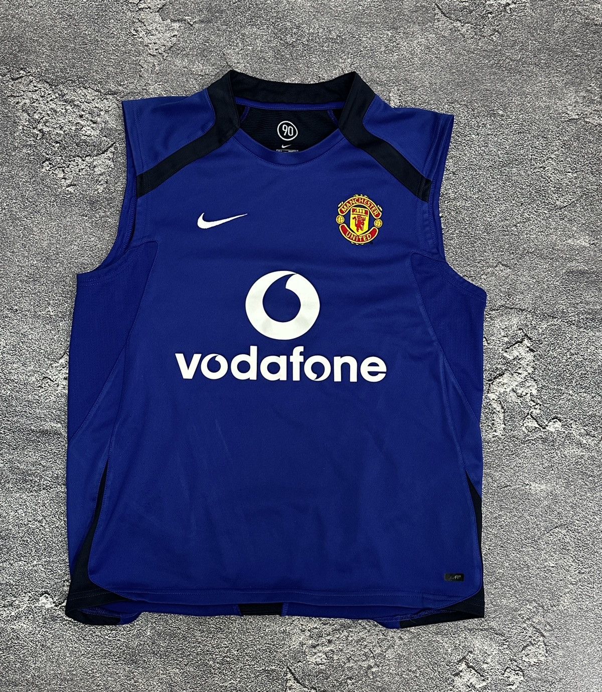 Pre-owned Manchester United X Nike Manchester United Vodafone Blokecore Football Tank Top In Blue