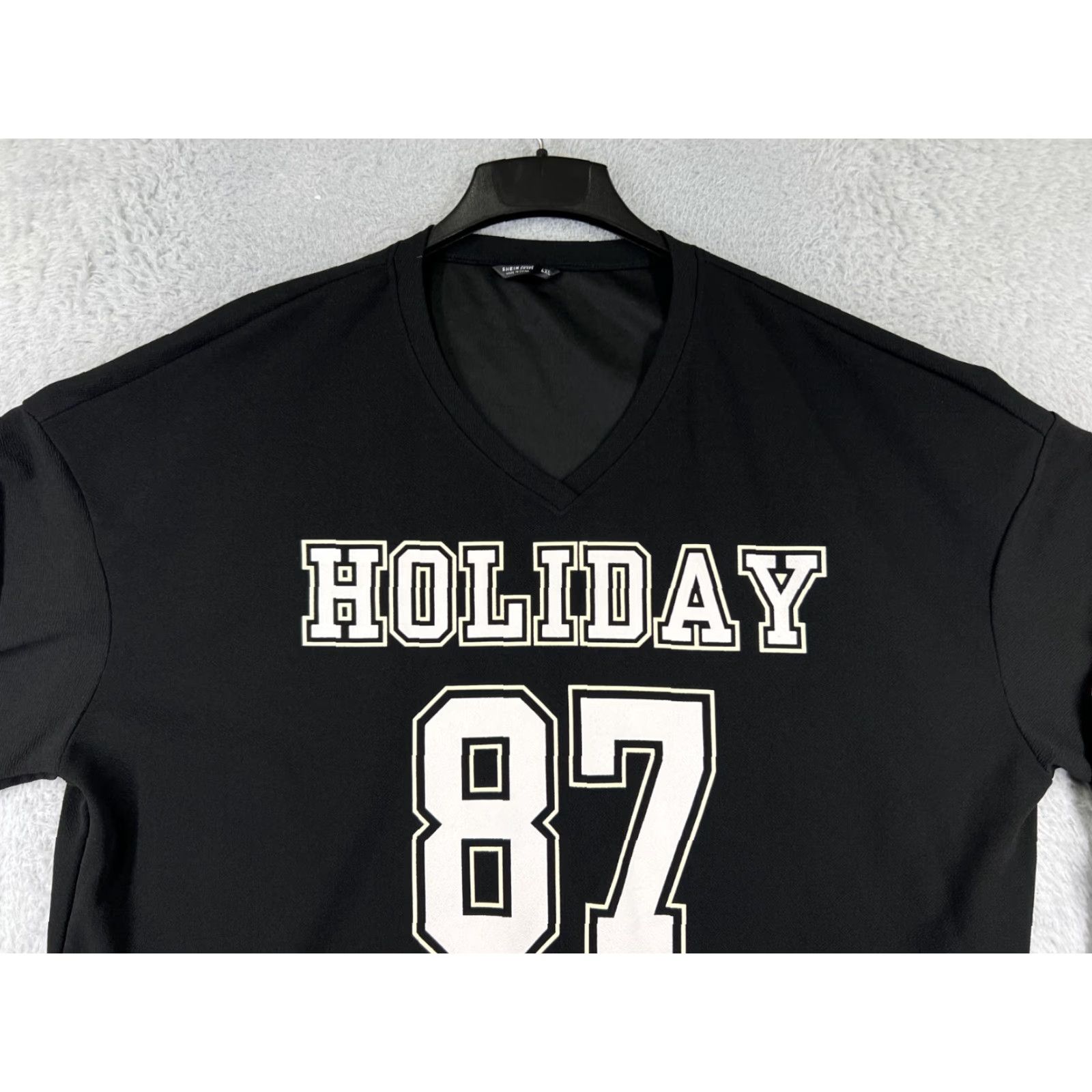 Shein VINTAGE SheIn Black 4XL Floral Collared Short Sleeve Sweatshirt Women Shirt Weathered Sports Jersey Style #87 Holiday Polyester Size XXL / US 16-18 / IT 52-54 - 7 Thumbnail