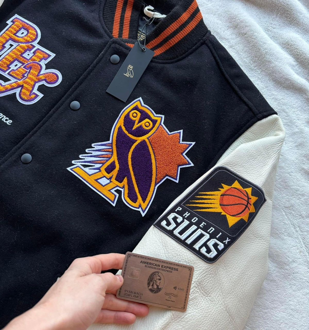 NBA × October's Very Own OVO x NBA Phoenix Suns Varsity Jacket Size US L / EU 52-54 / 3 - 3 Thumbnail