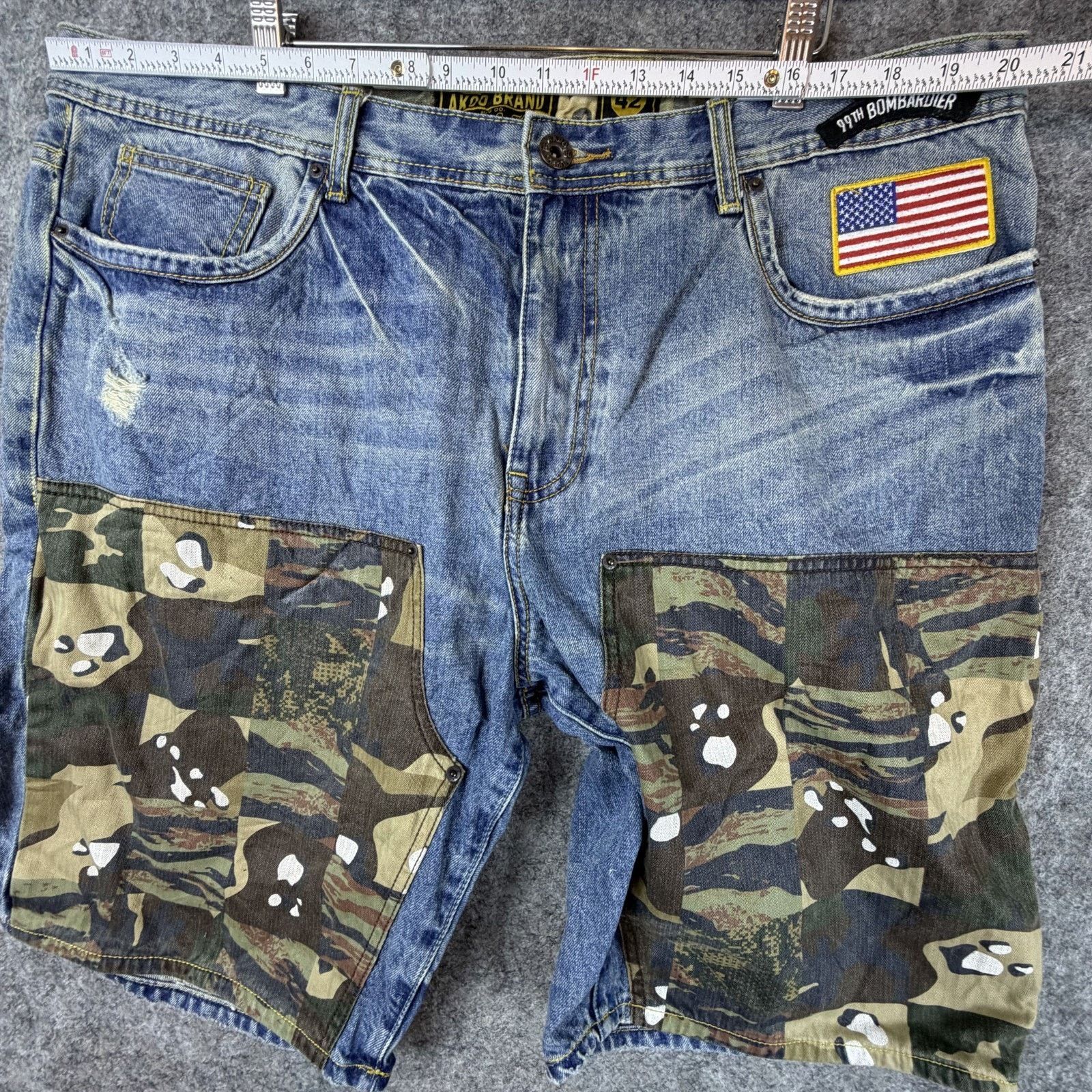 AKOO Vintage Y2K Akoo 99th Bombardier Jean Shorts Mens 42 Camo Size US 42 / EU 58 - 8 Thumbnail