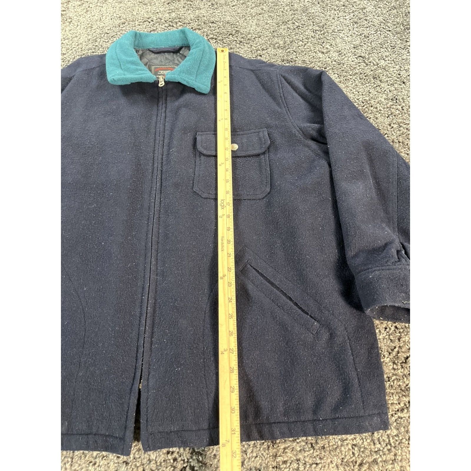 American Eagle Outfitters VINTAGE American Eagle Jacket Men XL Wool Blue 90s Full Zip Corduroy Chore Collar Overcoat Size US XL / EU 56 / 4 - 2 Thumbnail