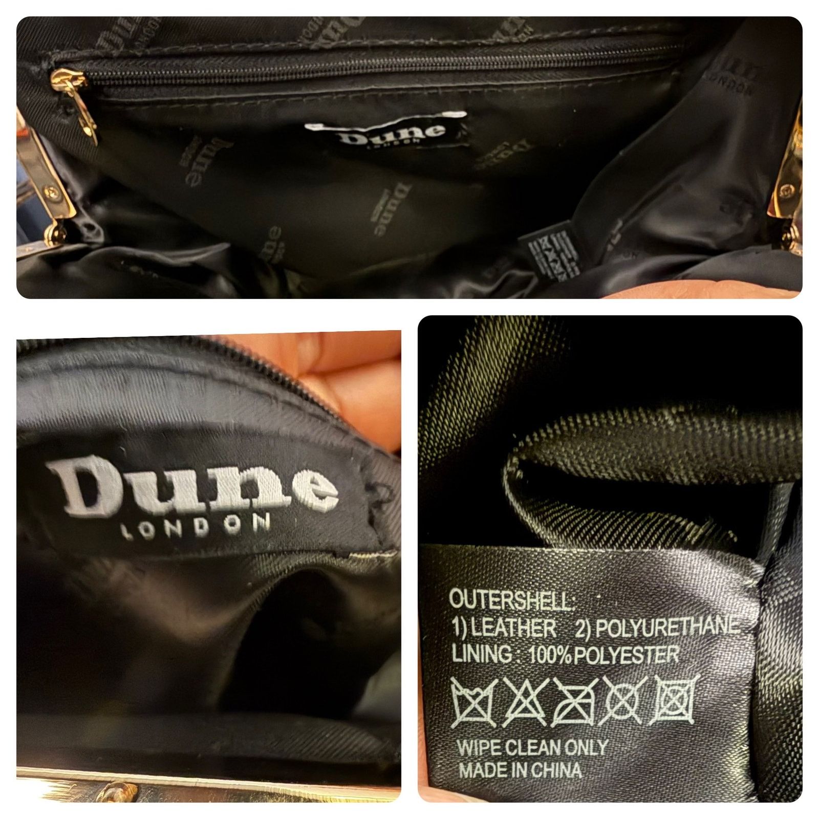 Dune London VGUC Dune London Black Faux Leather/Calf Hair Handbag Size ONE SIZE - 10 Thumbnail