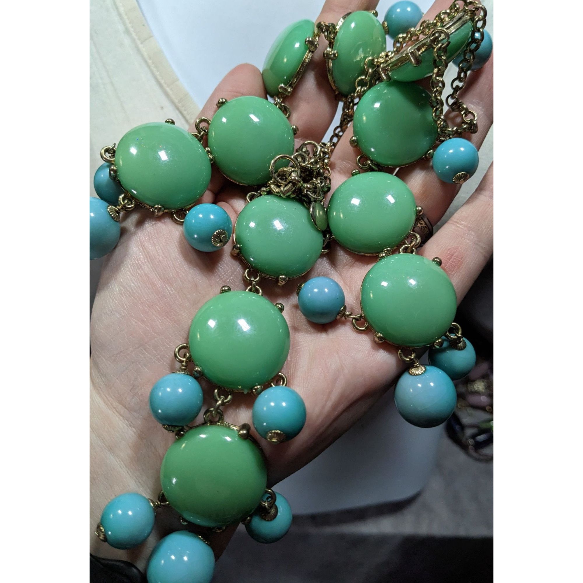 J.Crew J. Crew Y2K Preppy Green And Blue Statement Necklace Size ONE SIZE - 5 Thumbnail