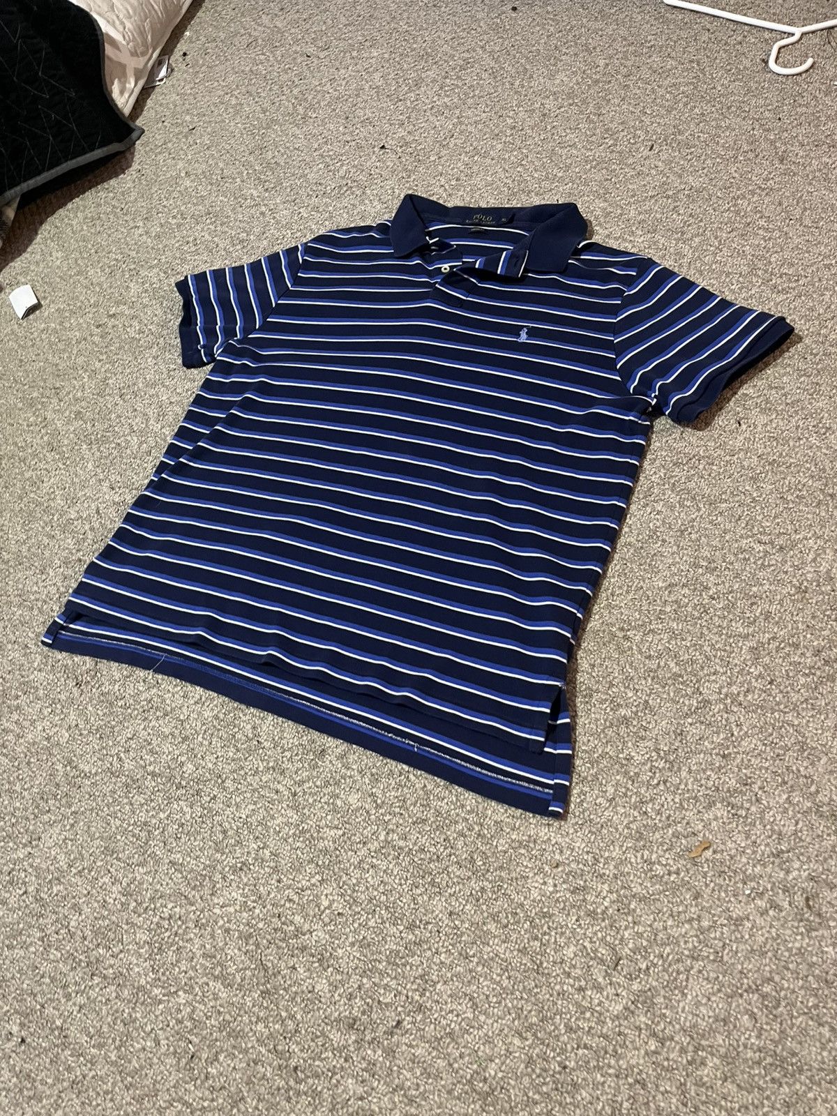 Designer × Polo Ralph Lauren Polo Ralph Lauren XL Navy Blue Shirt with Blue Stripes Size US XL / EU 56 / 4 - 2 Thumbnail