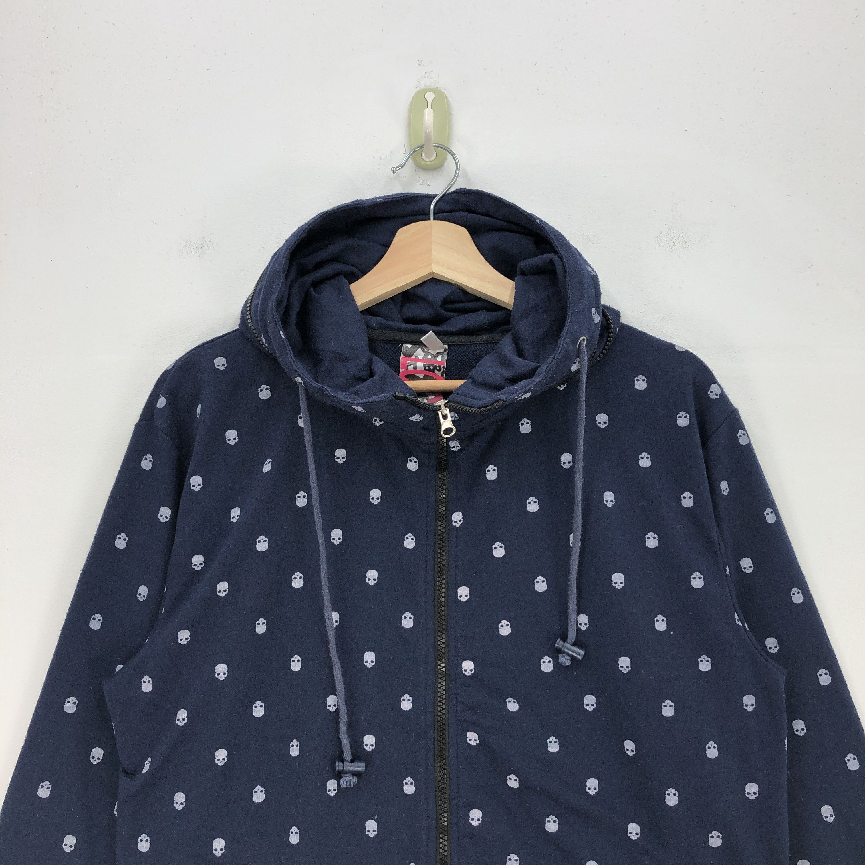 Japanese Brand Lock Heaven Sweater Hoodie Polka Dot Skulls Hoodie Size US L / EU 52-54 / 3 - 3 Thumbnail