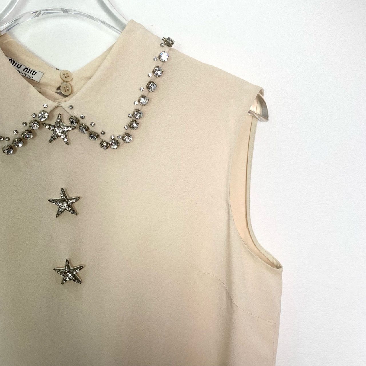 Miu Miu Miu Miu Beige Sleeveless Top With Rhinestone Star Embellishm Size XS / US 0-2 / IT 36-38 - 3 Thumbnail