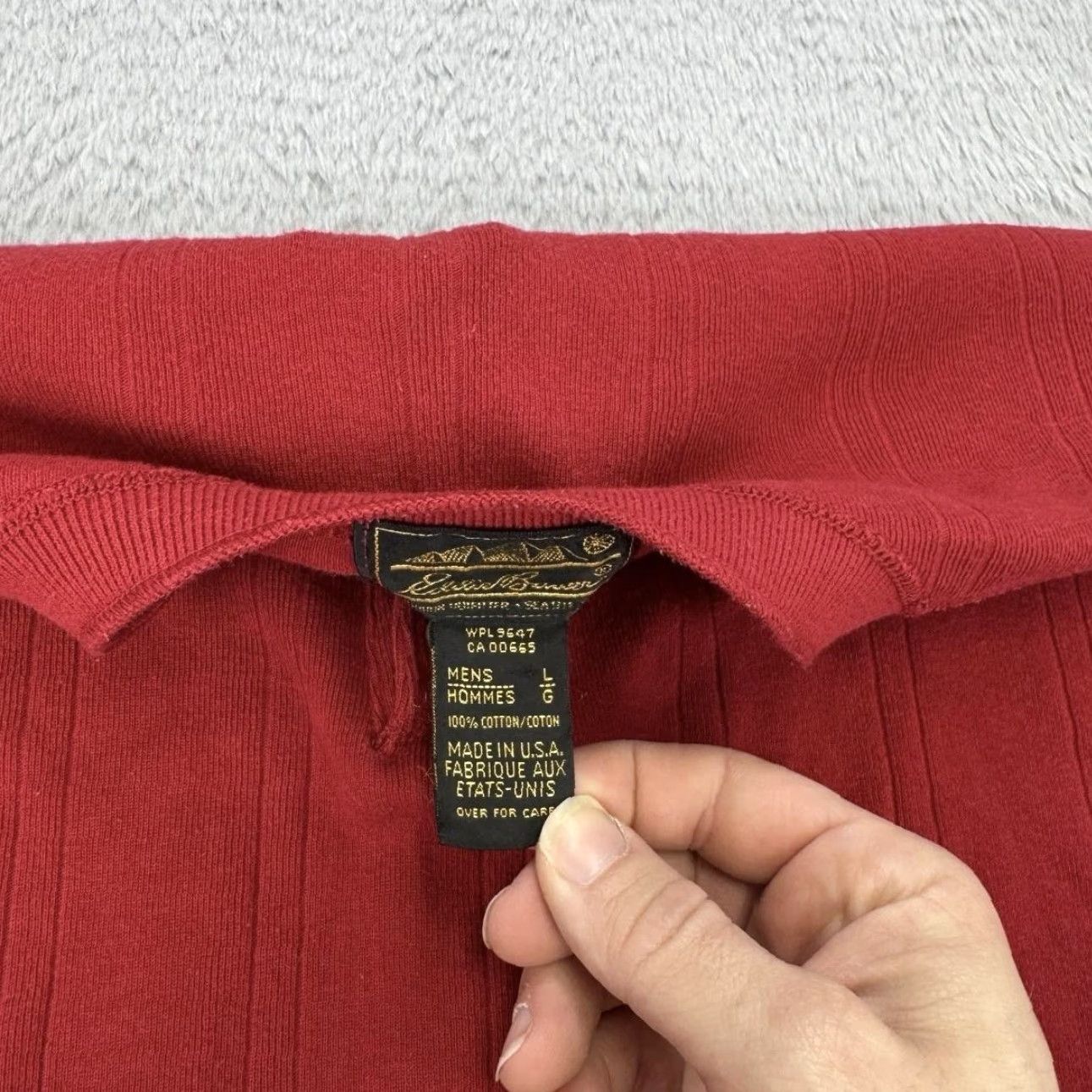 Eddie Bauer VINTAGE Eddie Bauer Sweater Mens Large Red Henley Knit Pullover Cotton USA Size US L / EU 52-54 / 3 - 2 Thumbnail