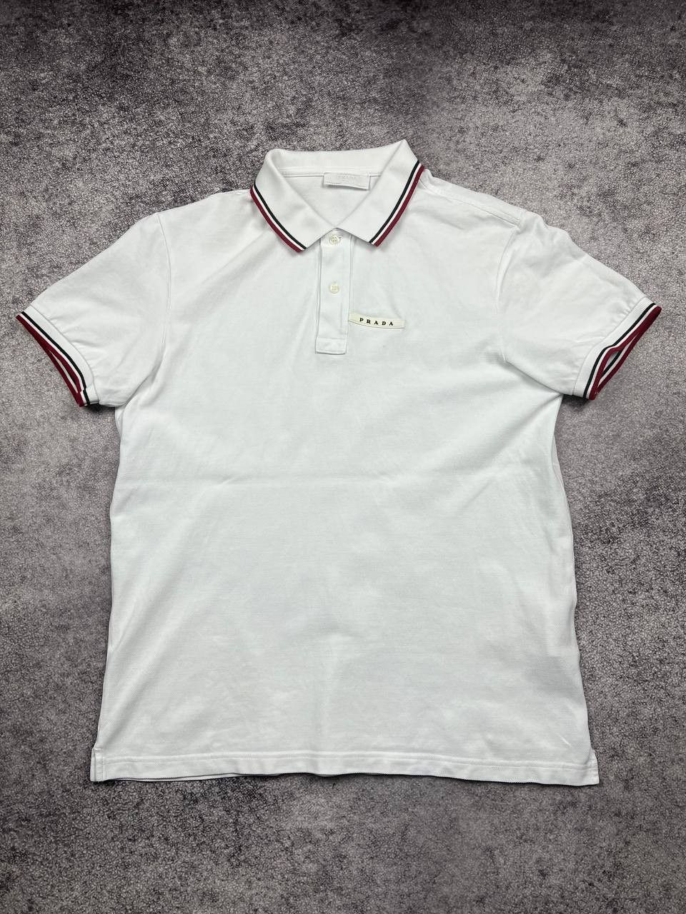 Prada Prada Polo White Tab T-Shirt Luxury Size US L / EU 52-54 / 3 - 1 Thumbnail