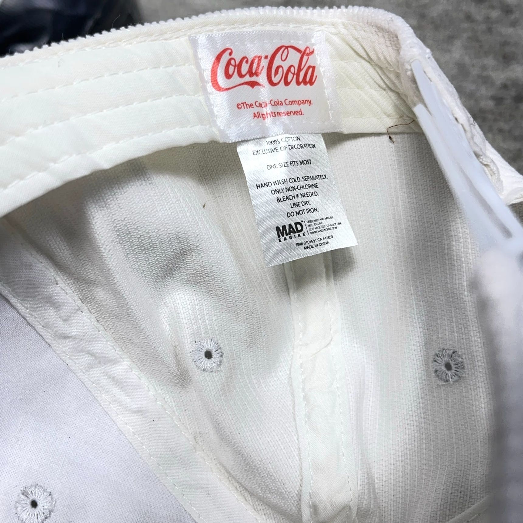 Vintage Coca Cola Hat Cap SnapBack White Red Corduroy Rope Trucker Soda Adult Retro Size ONE SIZE - 6 Thumbnail