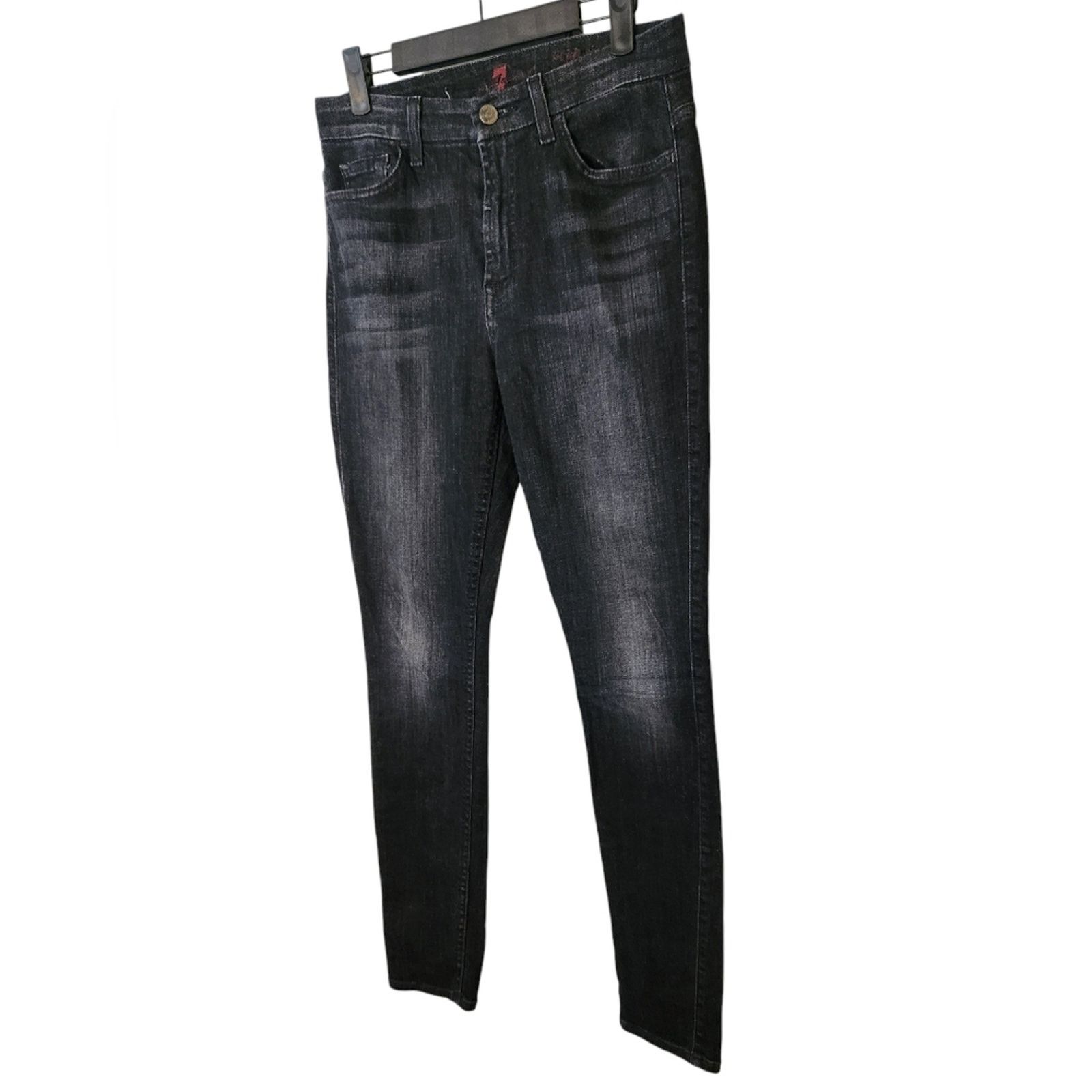 7 For All Mankind 7 For All Mankind High Waist Skinny Black Jeans 28 Size 28" / US 6 / IT 42 - 2 Thumbnail