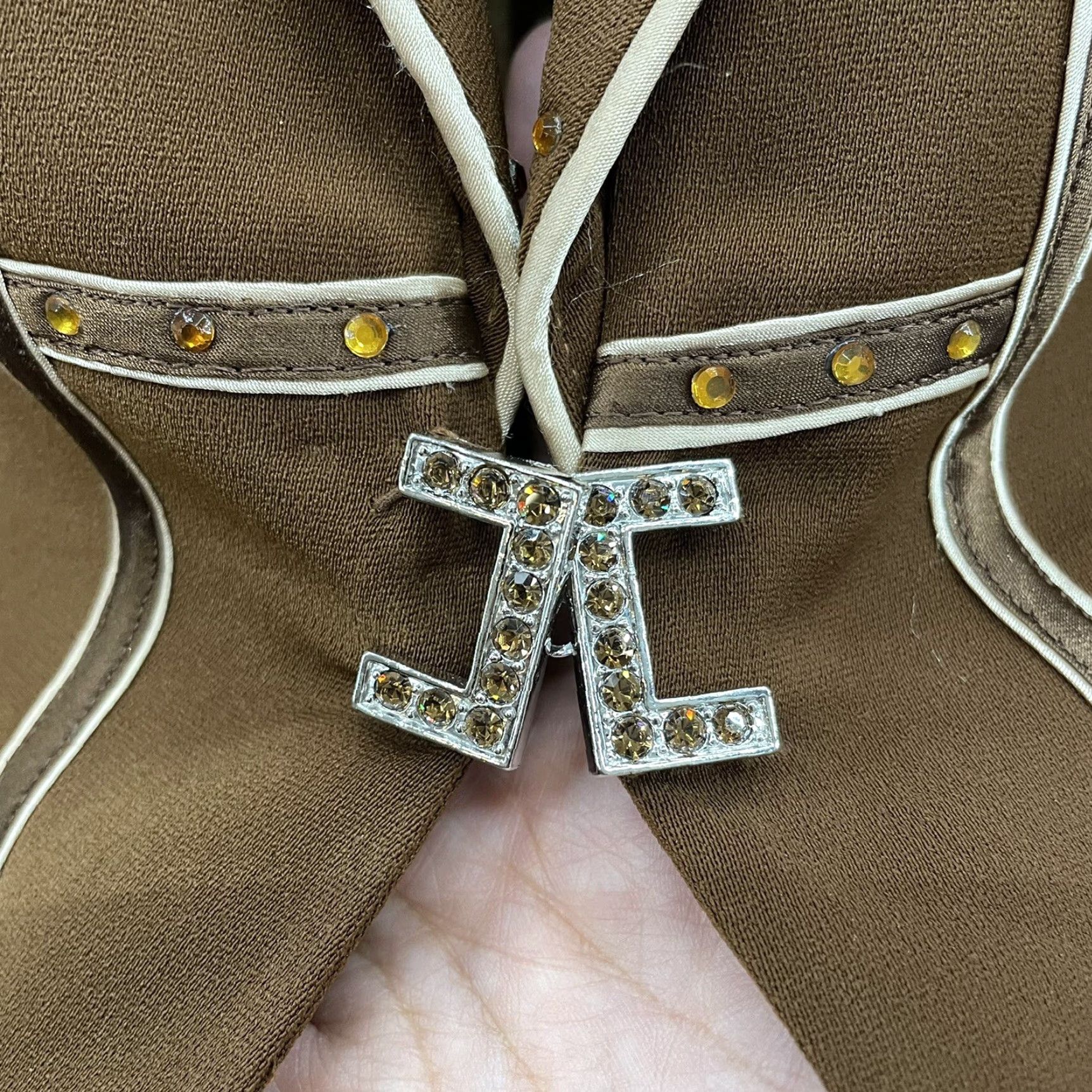 Vintage VINTAGE Blazer Jacket 14 Womens Brown Lined Rhinestone Studded Bling Statement Susanna Blazer 1990s Ladies Brown Blazer Mens? Size XL / US 12-14 / IT 48-50 - 4 Thumbnail