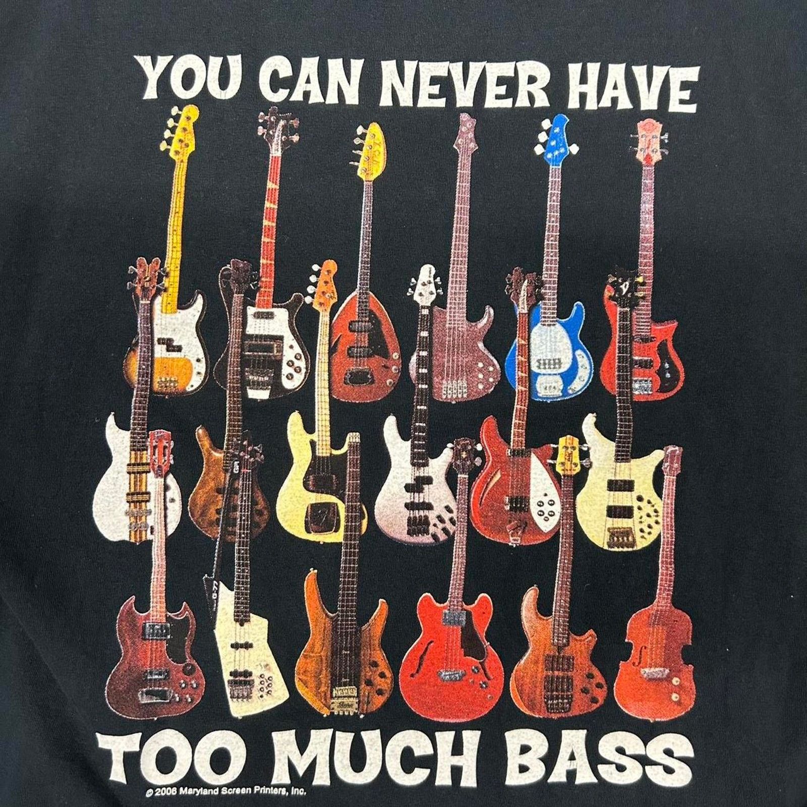 Gildan Y2K "Turn Up The Bass" bass guitar graphic tee Size US XL / EU 56 / 4 - 2 Thumbnail
