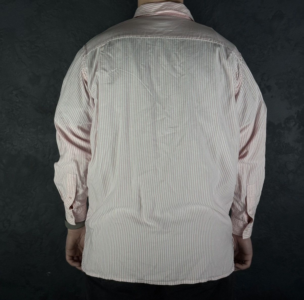 Acne Studios Acne Studios Oversized Logo Striped Lyocell Shirt Size US S / EU 44-46 / 1 - 3 Thumbnail