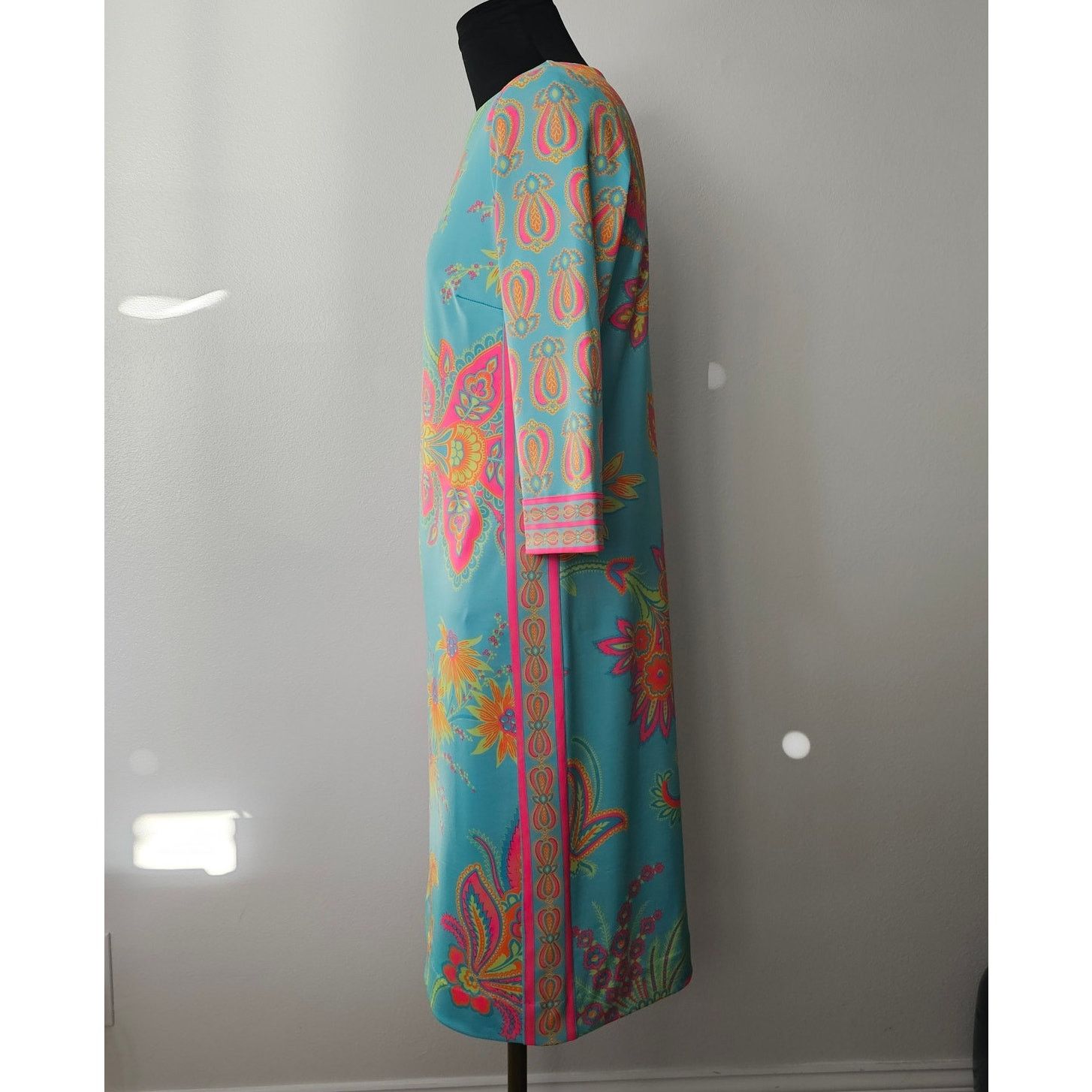 Gretchen Scott GRETCHEN SCOTT Stretch Bright Neon Floral Casual Dress XS Size XS / US 0-2 / IT 36-38 - 2 Thumbnail