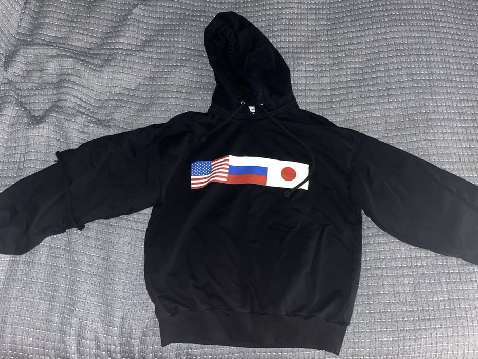 Gosha Rubchinskiy Gosha Rubchinskiy double sleeve flag hoodie