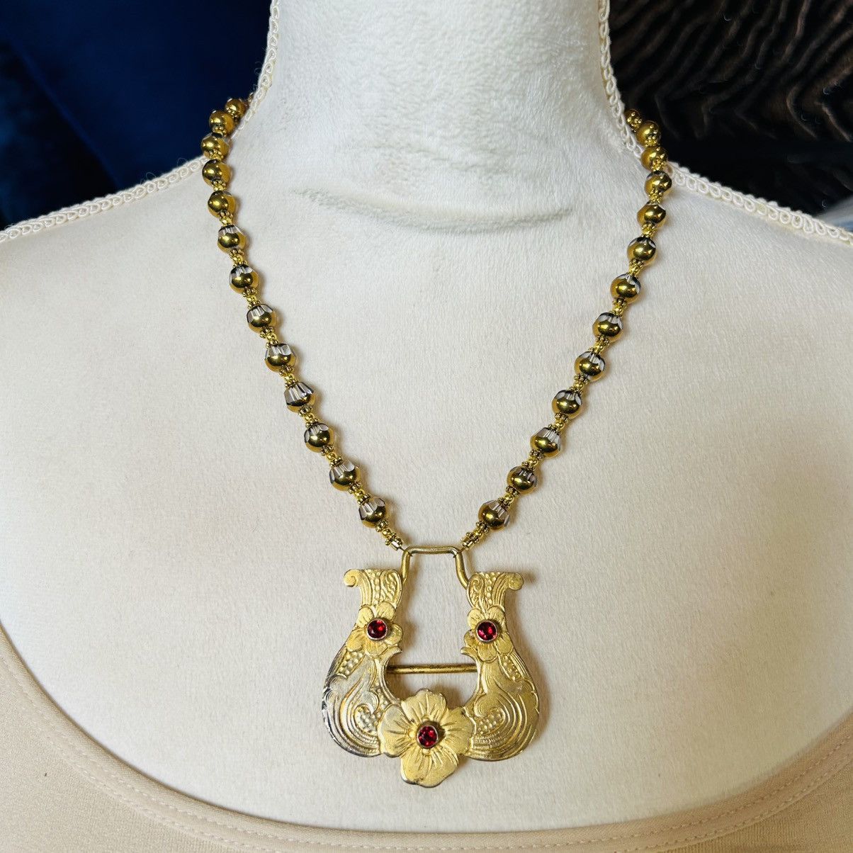 Vintage Handcrafted salvaged antique belt buckle pendant necklace Size ONE SIZE - 2 Thumbnail