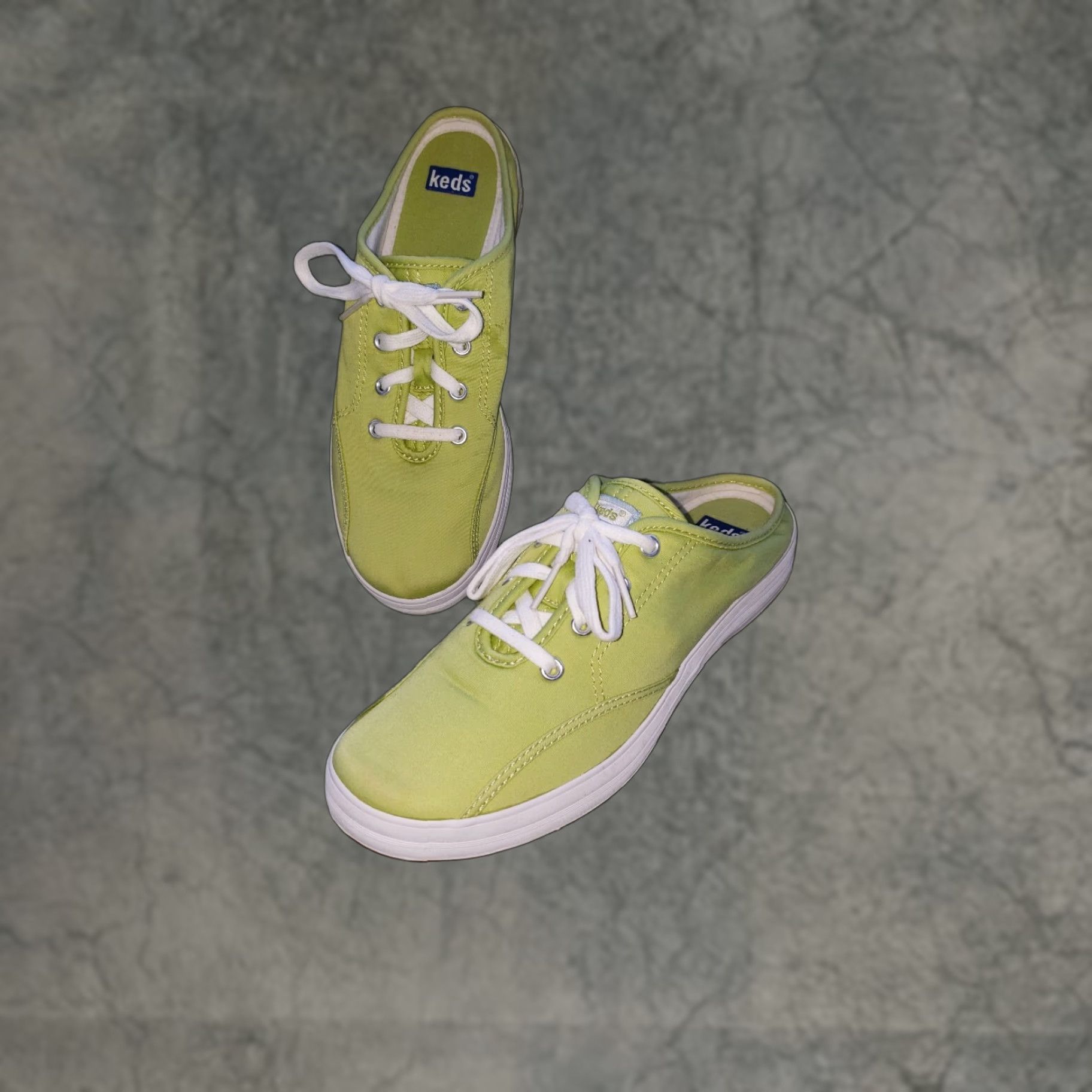 Keds Keds Women's Slide Sneakers US 6.5M Neon Green Open Heel Design Laces Casual Size US 5 / IT 35 - 1 Thumbnail