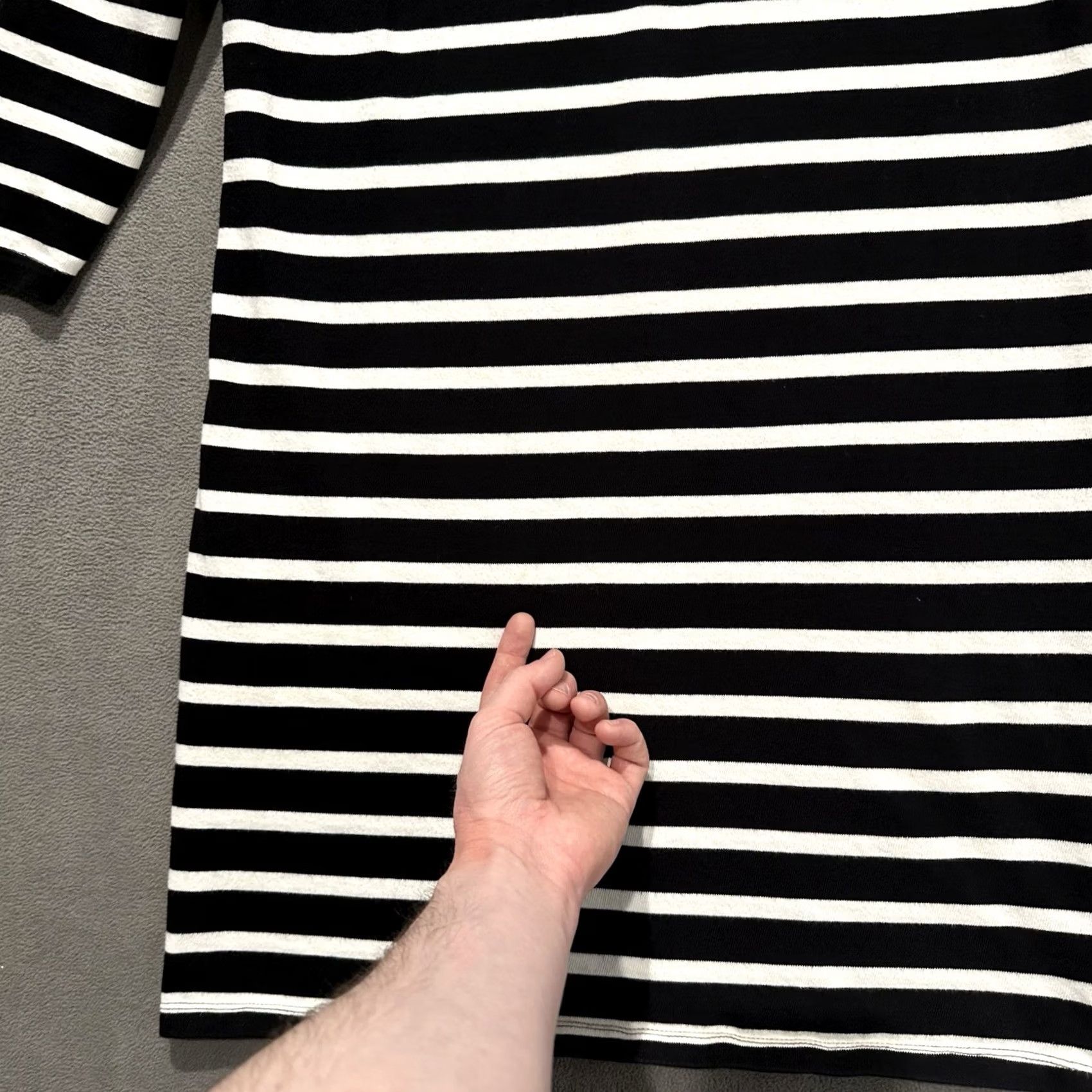 Old Navy Old Navy T-Shirt Dress Womens Medium Black White Striped Long Sleeve Size M / US 6-8 / IT 42-44 - 6 Thumbnail