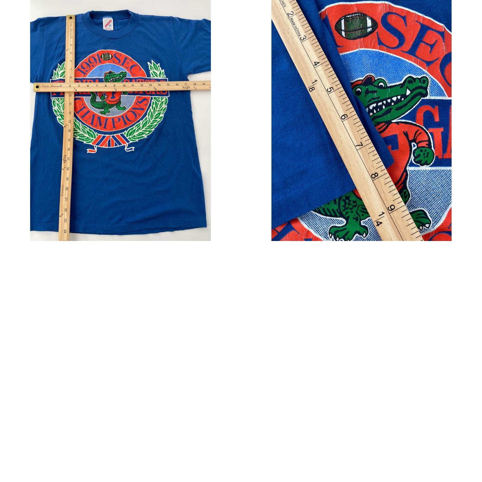 Jerzees VINTAGE Florida Gators Football Shirt 1991 Champions UF Graphic Tee Adult Medium Blue Mens M Size US M / EU 48-50 / 2 - 8 Thumbnail
