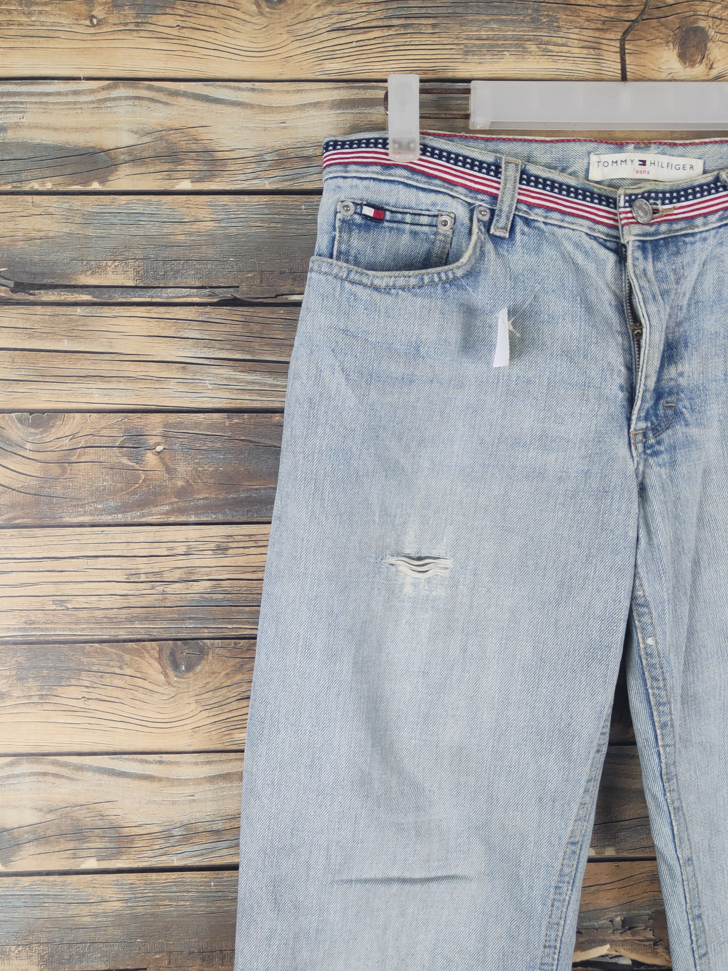 Tommy Hilfiger × Vintage Tommy Hilfiger Distressed Ripped denim Jeans #W2004 Size US 31 - 3 Thumbnail