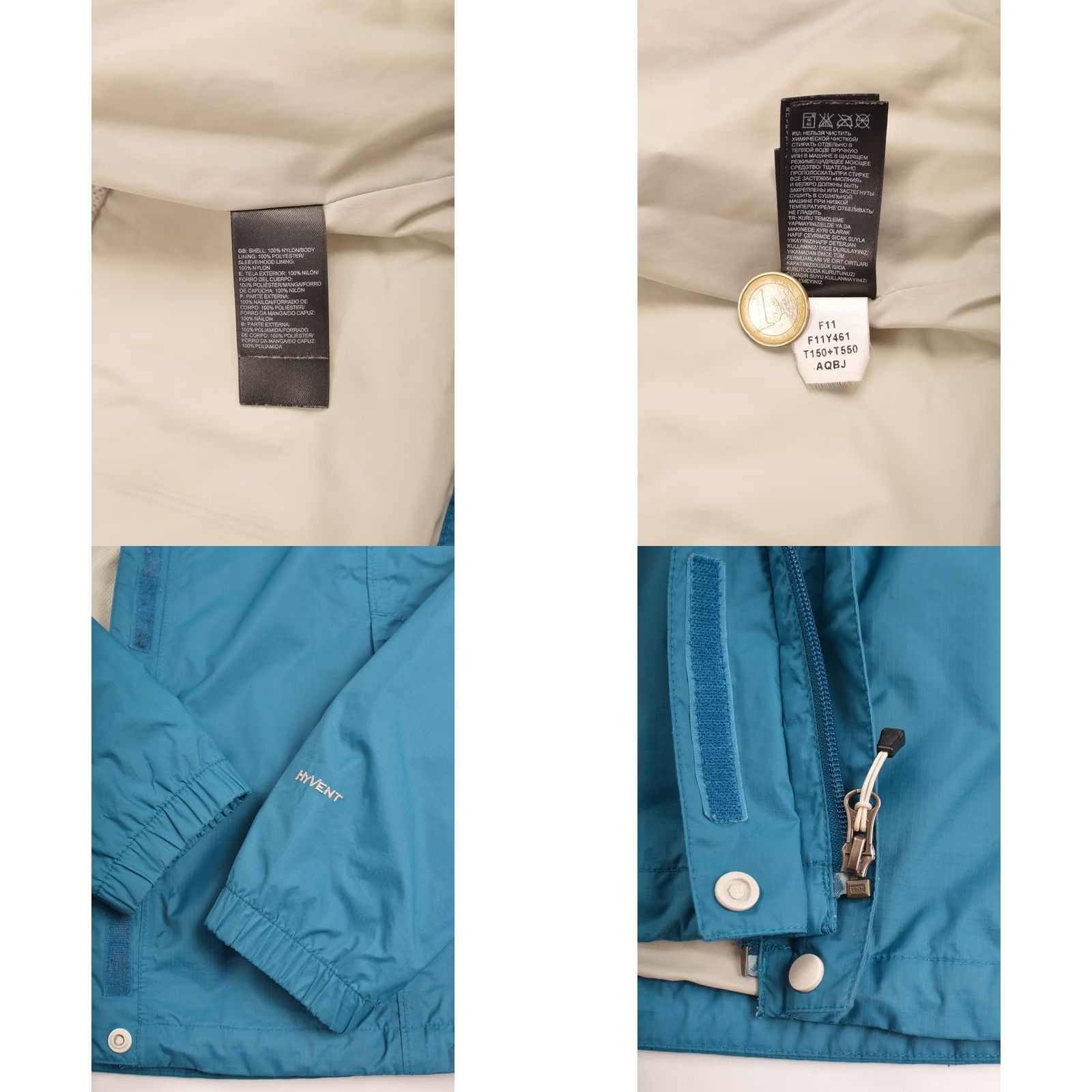 The North Face The North Face Womens Hyvent Membrane Resolve Jacket Windbreaker, Size L, Blue, Regular, Jacket, Womens, The North Face, F11Y461 Size L / US 10 / IT 46 - 8 Thumbnail